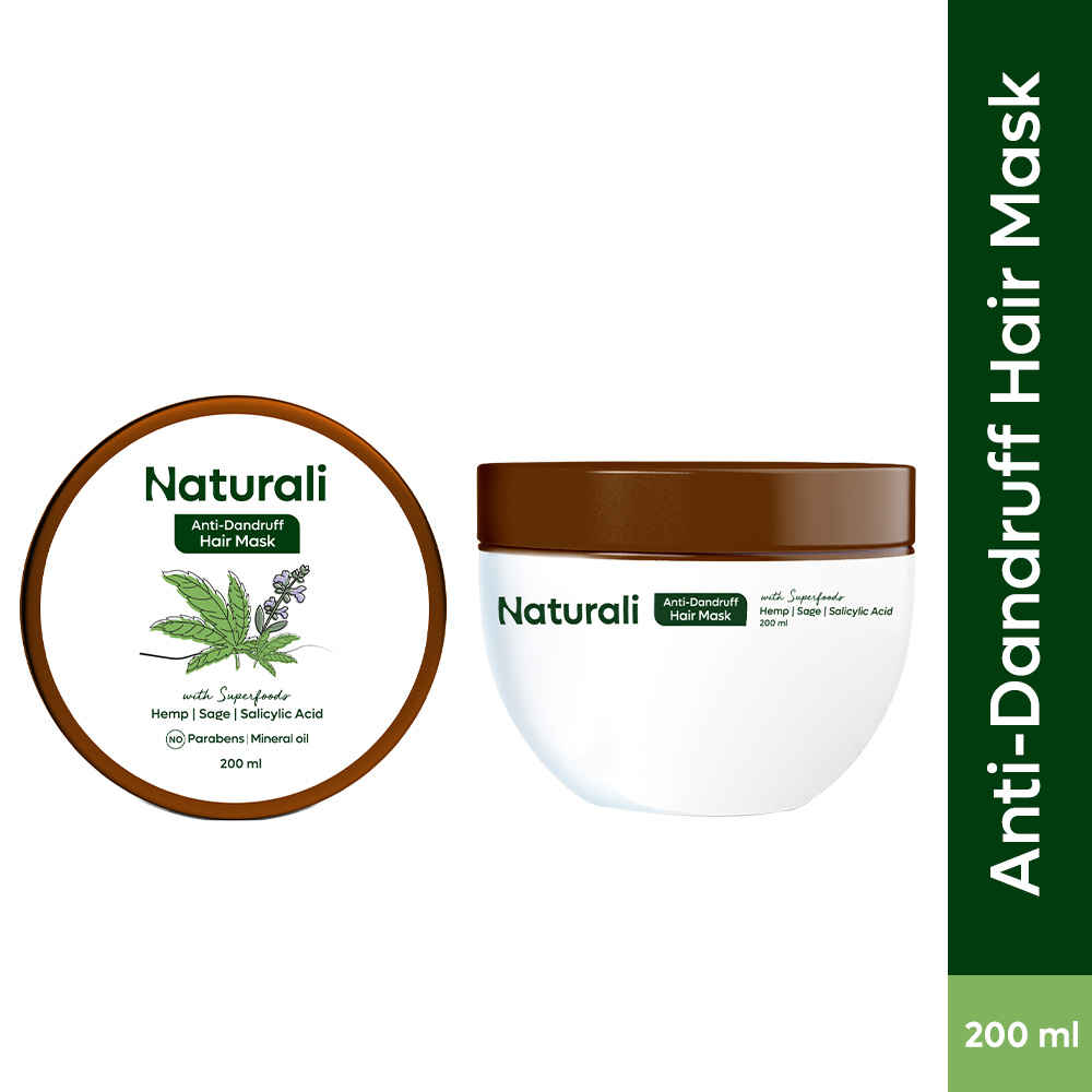 Buy Naturali Anti-Dandruff Hair Mask With Hemp, Sage & Salicylic Acid | Clarifies Scalp | Reduces Itchiness | Deeply Moisturises | Paraben & Mineral Oil Free | 200 ml - Purplle