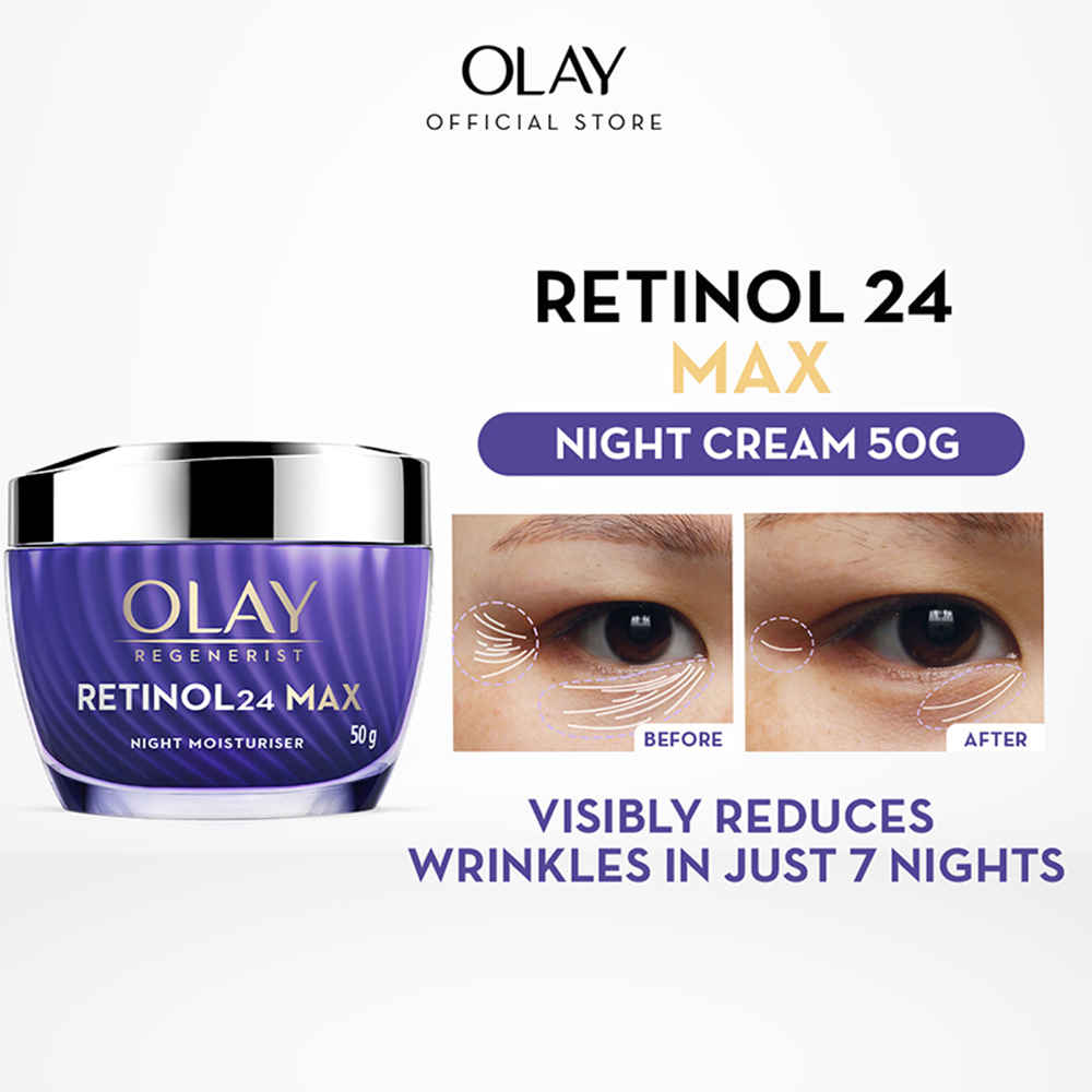 Buy Olay Retinol24 Max Night Cream, Visibly Reduces Fine Lines in 7 Nights, No Redness, Fragrance Free (50 gm) - Purplle