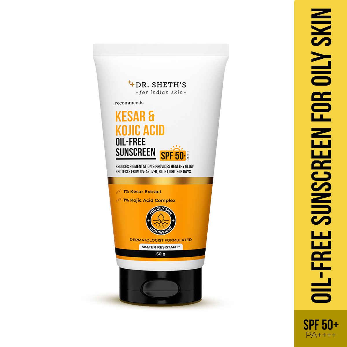 Buy Dr. Sheth's Kesar & Kojic Acid Oil-Free Sunscreen 50 gm - Purplle