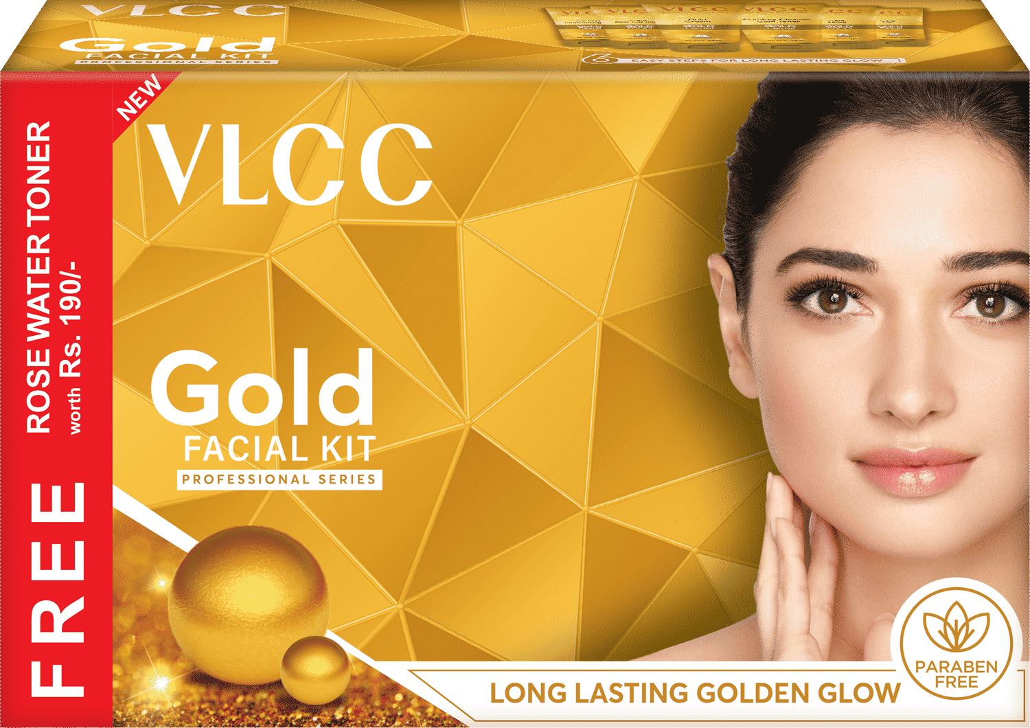 Buy VLCC Gold Facial Kit + FREE Rose Water Toner Worth (300 g + 100 ml) - Purplle