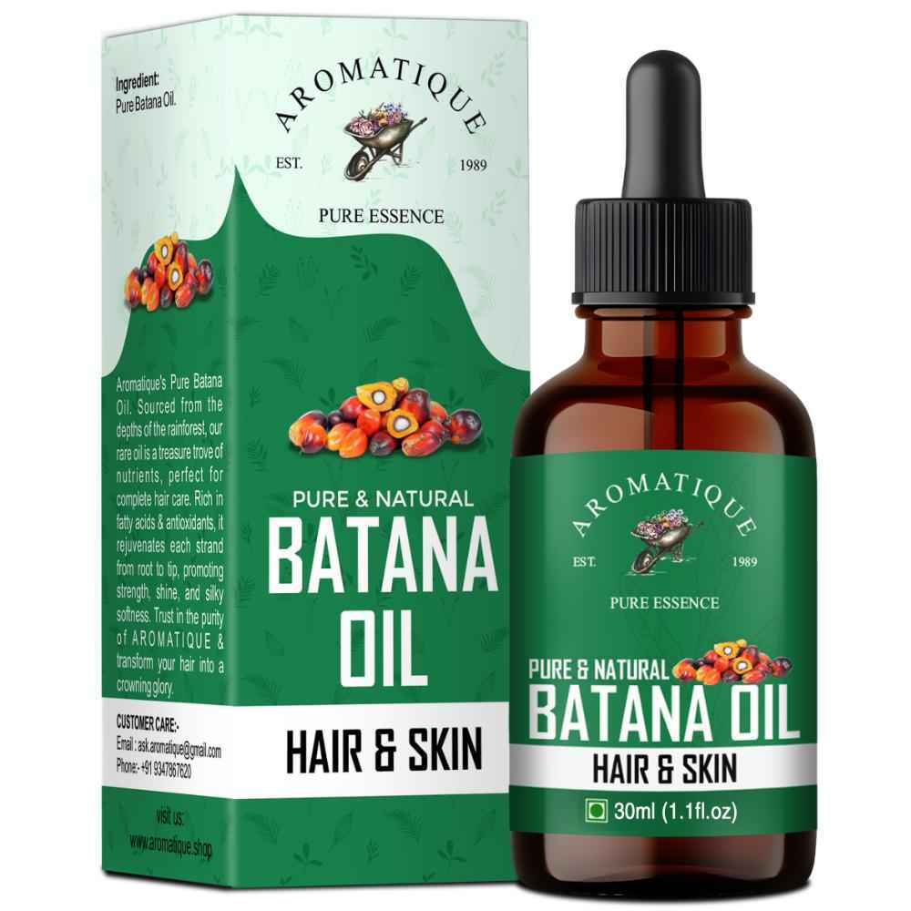 Buy Aromatique Batana Oil - Pure Batana Oil for Hair Growth By Dr Sebi Sourced from Honduras, Batana Oil Cold Pressed, Derived from Palm Nut Oil for Hair & Skin (30 ml) - Purplle
