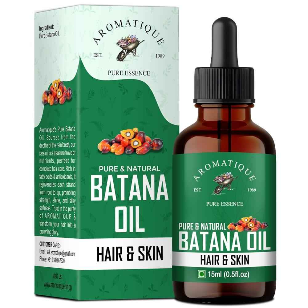 Buy Aromatique Batana Oil - Pure Batana Oil for Hair Growth By Dr Sebi Sourced from Honduras, Batana Oil Cold Pressed, Derived from Palm Nut Oil for Hair & Skin (15 ml) - Purplle