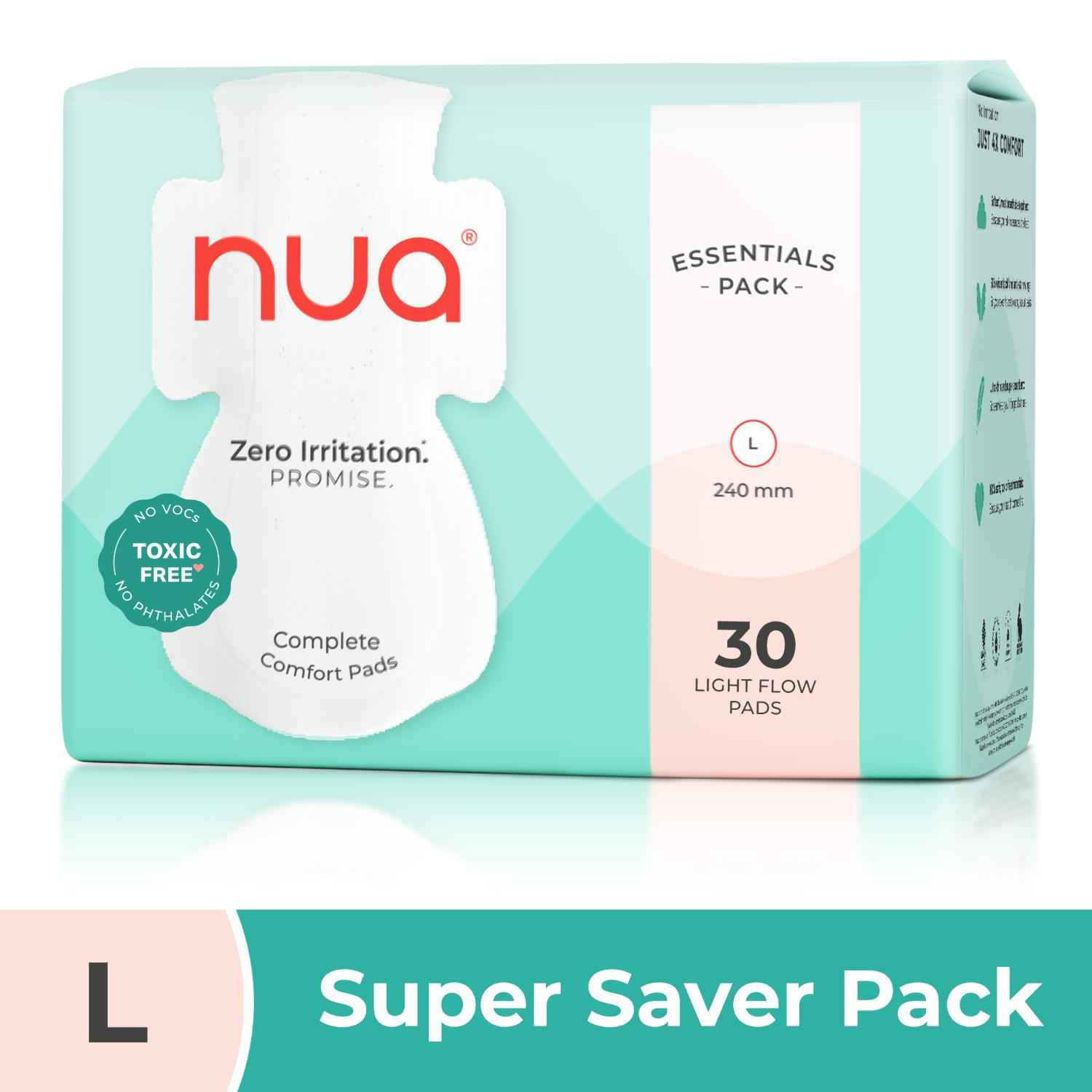 Buy Nua Ultra Thin Sanitary Pads for Women - Regular L (without disposal covers - 30 pads) - Purplle