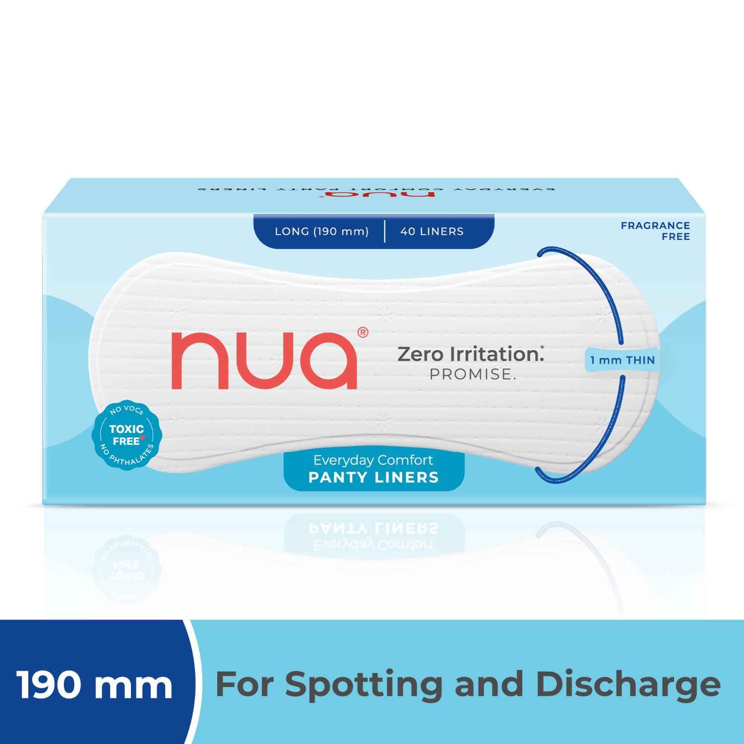 Buy Nua Ultra-Soft Panty Liners - 190 mm (40 liners) - Purplle