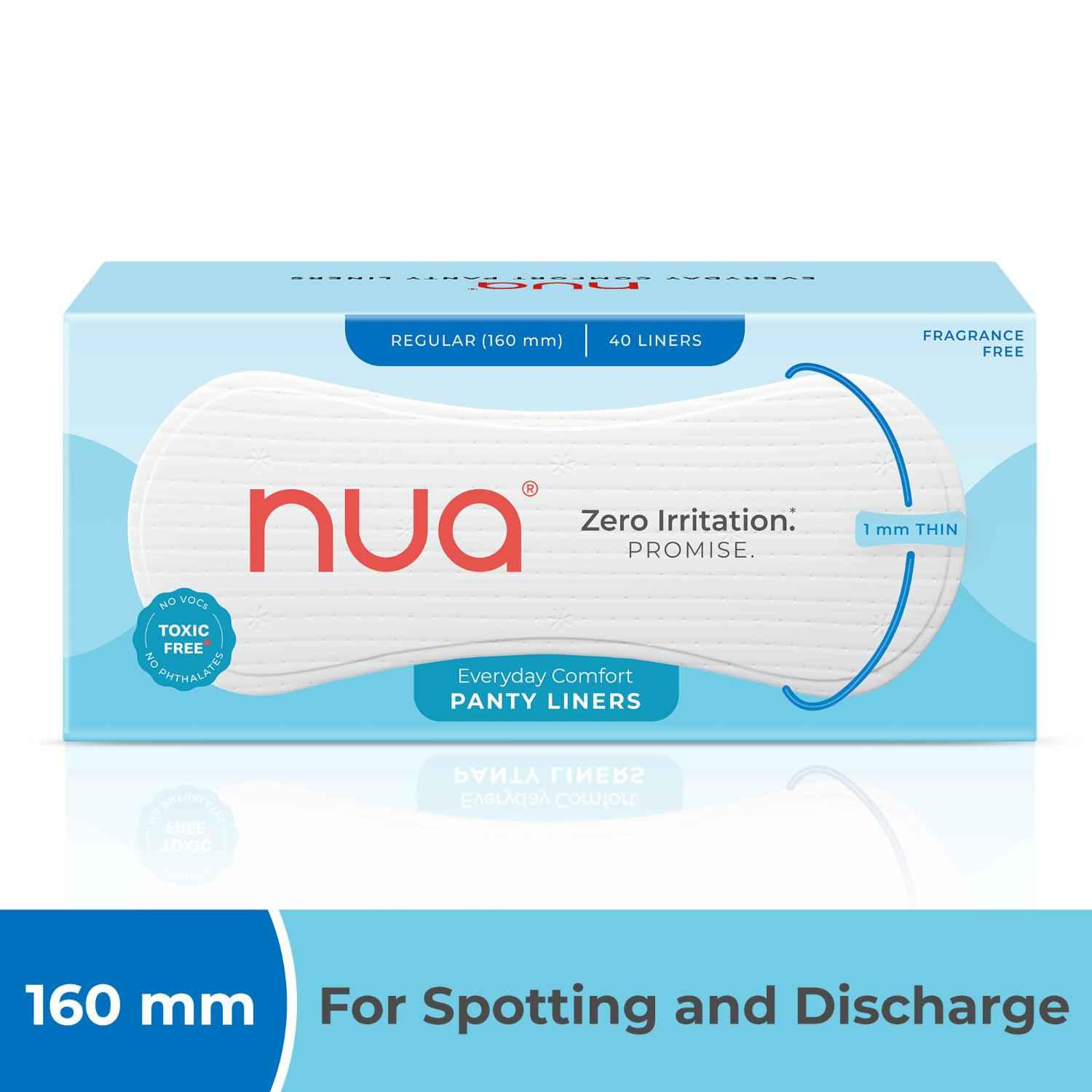 Buy Nua Ultra-Soft Panty Liners - 160 mm (40 liners) - Purplle