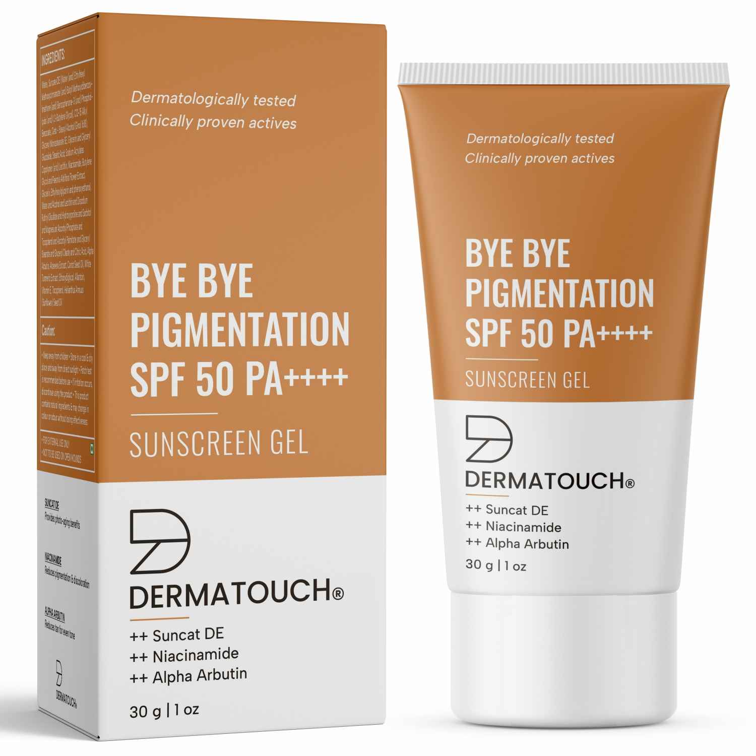 Buy Dermatouch BYE BYE PIGMENTATION SUNSCREEN| SPF 50 PA++++ | FOR ALL SKIN TYPES | NO WHITE CAST | 30 gm - Purplle
