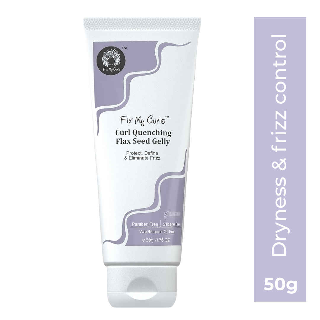 Buy Fix My Curls Curl Quenching Flaxseed Gelly | With Aloe Vera, Chia & Flaxseed | For Curly, Wavy & Frizzy Hair | Silicone Free Curl Definition with Strong Hold Curl Defining Gel | Vegan | 50 gm - Purplle