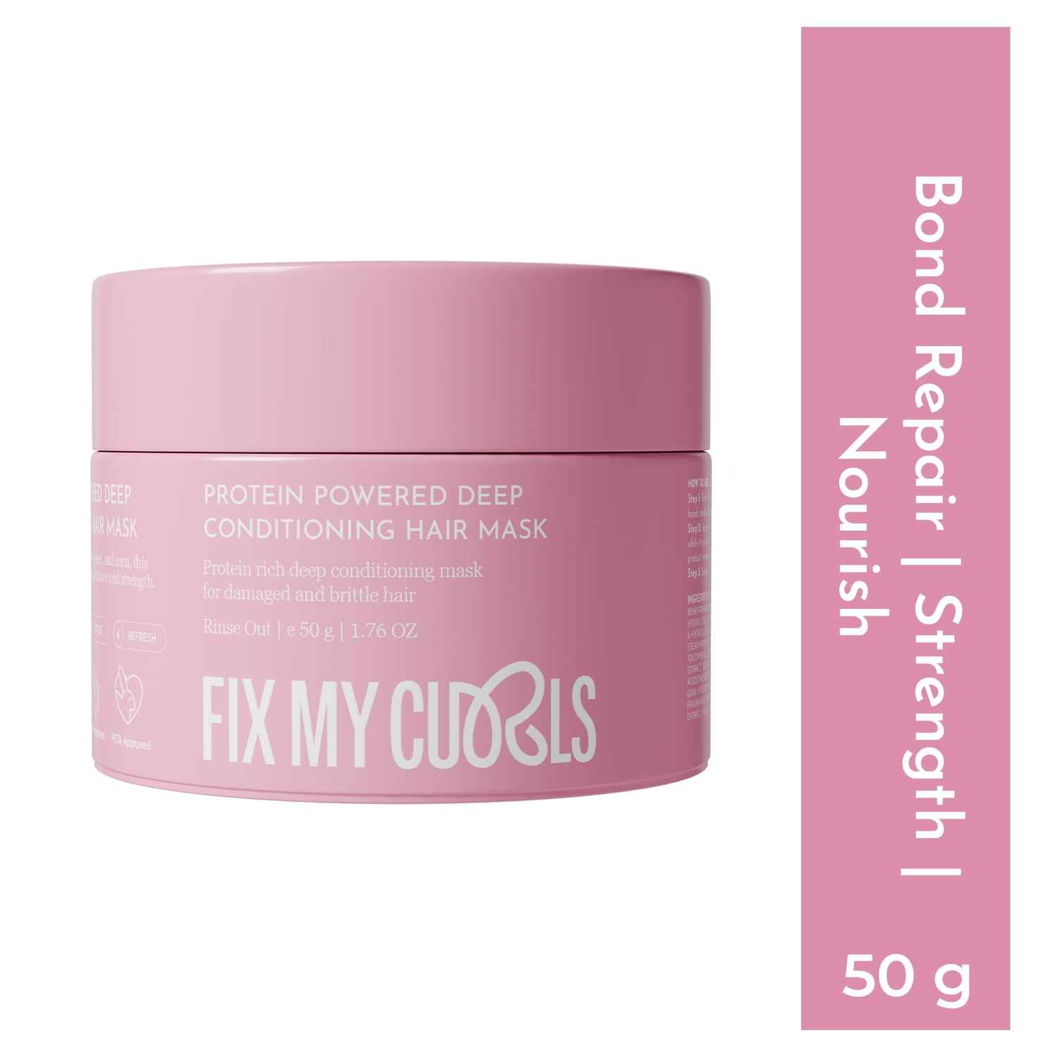 Buy Fix My Curls Protein Powered Deep Conditioning Mask | Avocado Oil, Amla, Cocoa Butter| Hair Mask For Curly, Wavy, Dry & Coloured Hair | Intensive Hair Repair with Pro - Keratin Bond Repair | 50 gm - Purplle