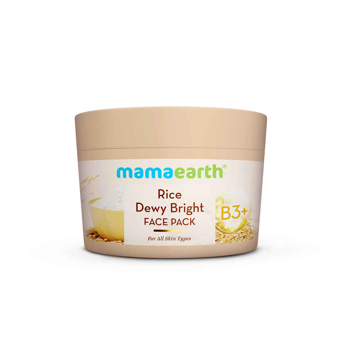 Buy Mamaearth Rice Dewy Bright Face Pack with Rice Water & Niacinamide For Glass Skin 200 gm | DIY-like Texture | Gives Glass-Like Glow |Instant Brightness | Gel Cream Face Mask |Free From Harmful Chemicals - Purplle