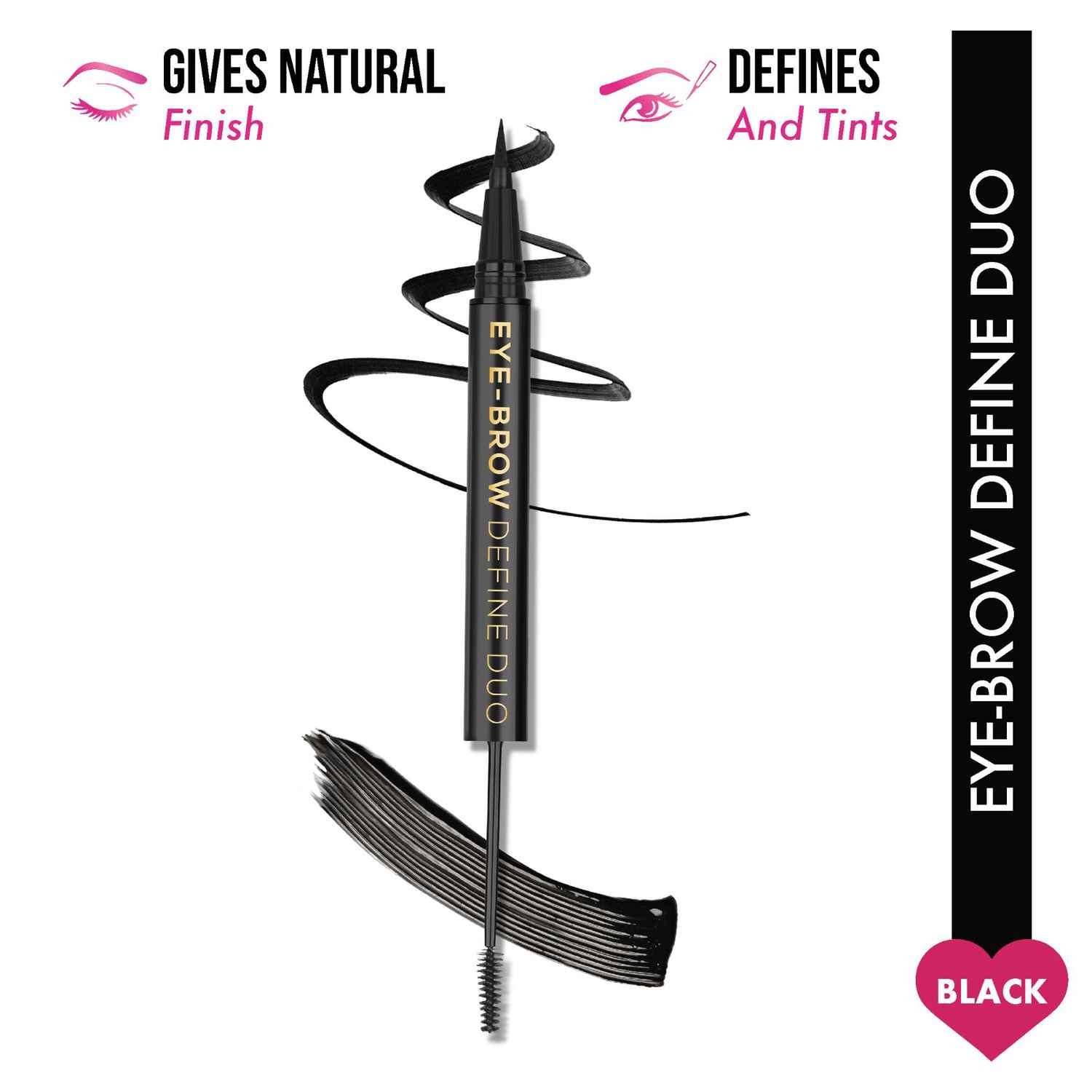 Buy INSIGHT Cosmetics Eye-brow Define Duo - 2 in 1 - Black (2.5 gm) - Purplle