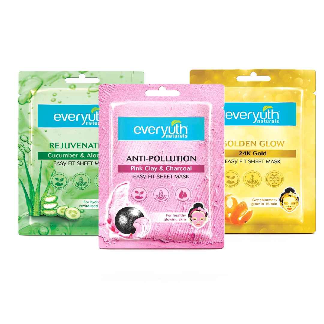 Buy Everyuth Naturals Assorted Sheet Masks (Pack of 3) - Purplle