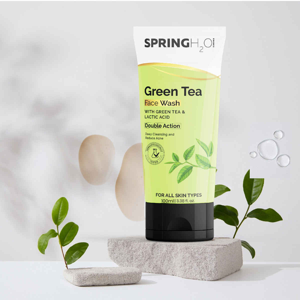 Buy Spring H2O Green Tea Face Wash For Deep Cleansing And Reduce Acne 100 ml - Purplle