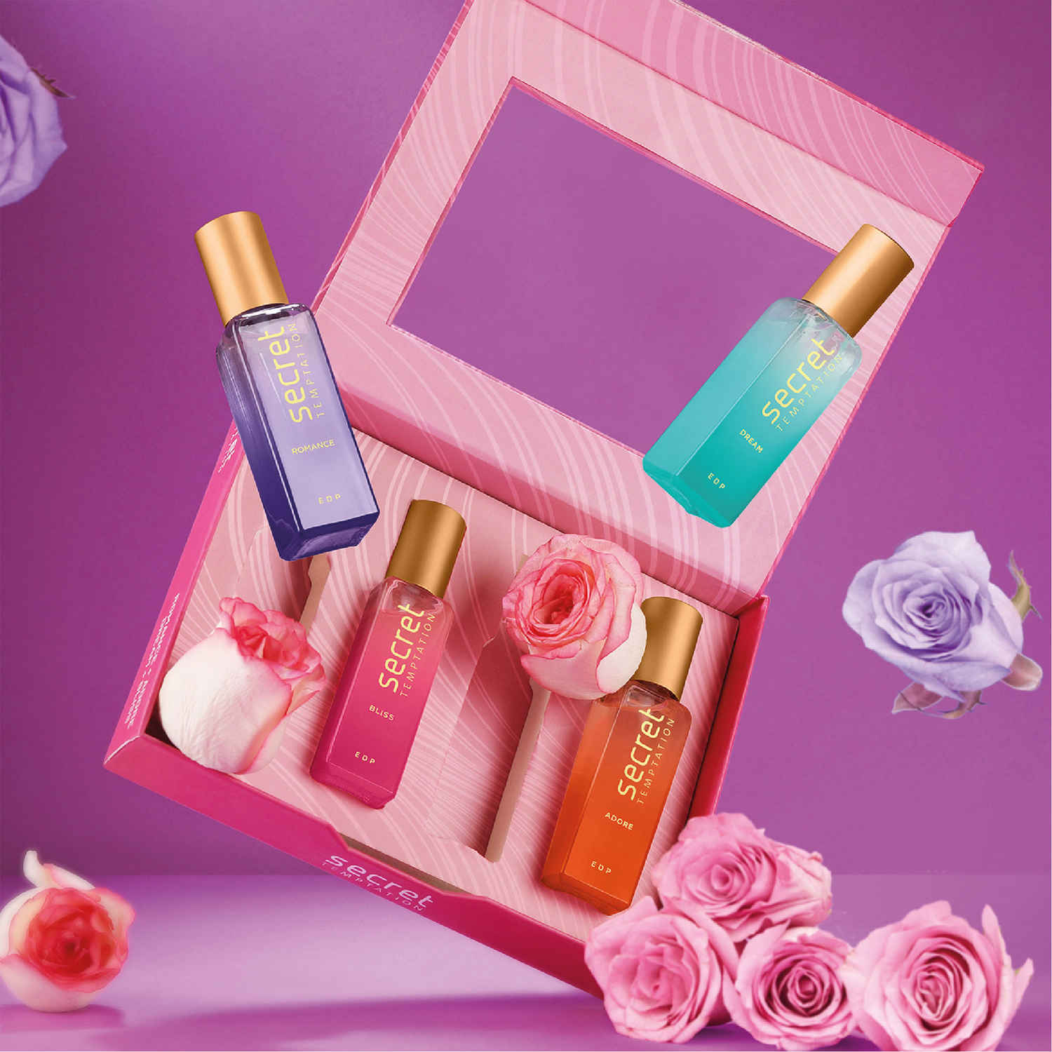 Buy Secret Temptation Premium Perfume For Women, Pack Of 4 (20 ml Each) Long Lasting Luxury Perfume Spray, Birthday Perfume Gift Set For Her, Anniversary Gift For Wife, Floral Scent - Purplle