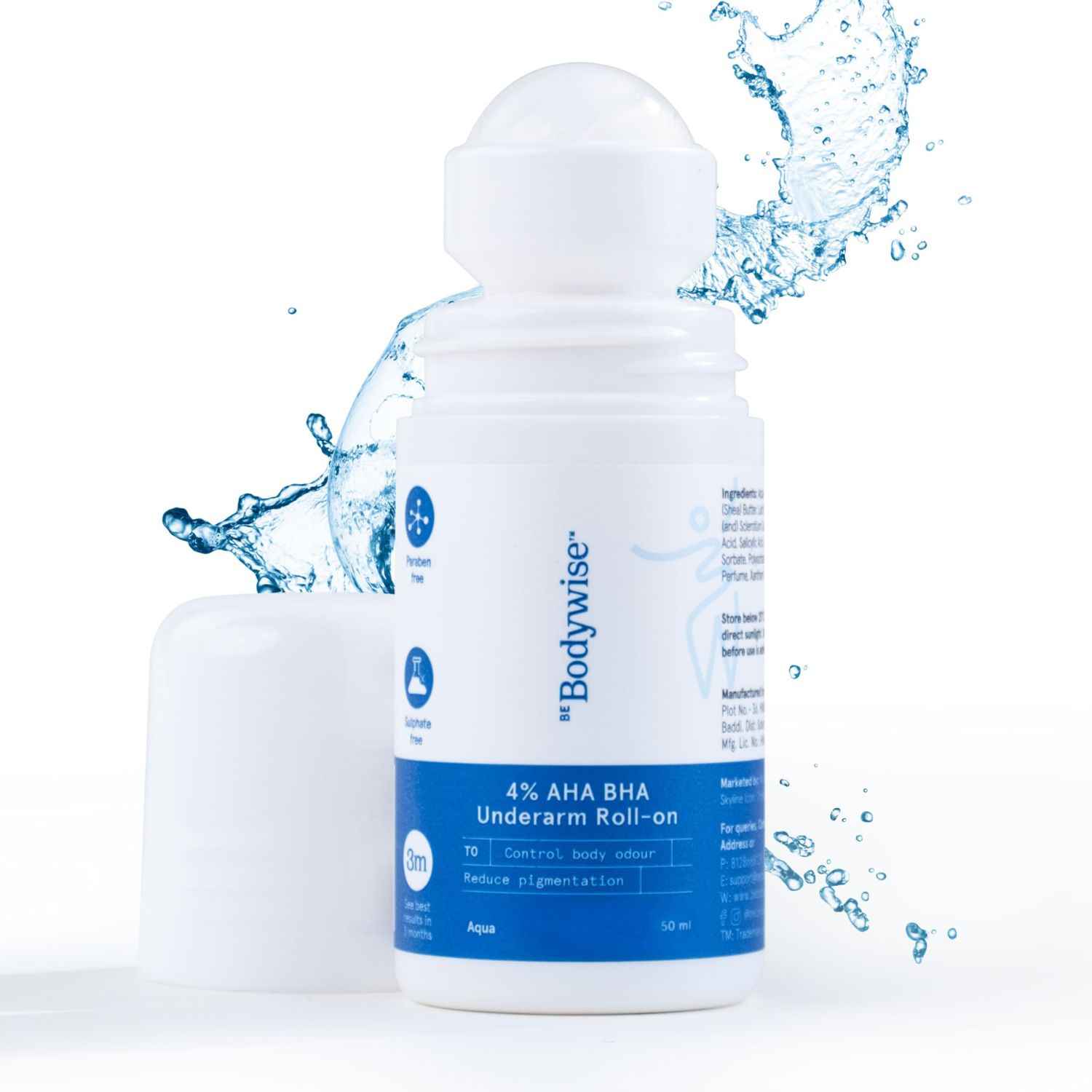 Buy Be Bodywise 4% AHA BHA Underarm Roll On (Aqua Fragrance) - 50 ml - Purplle
