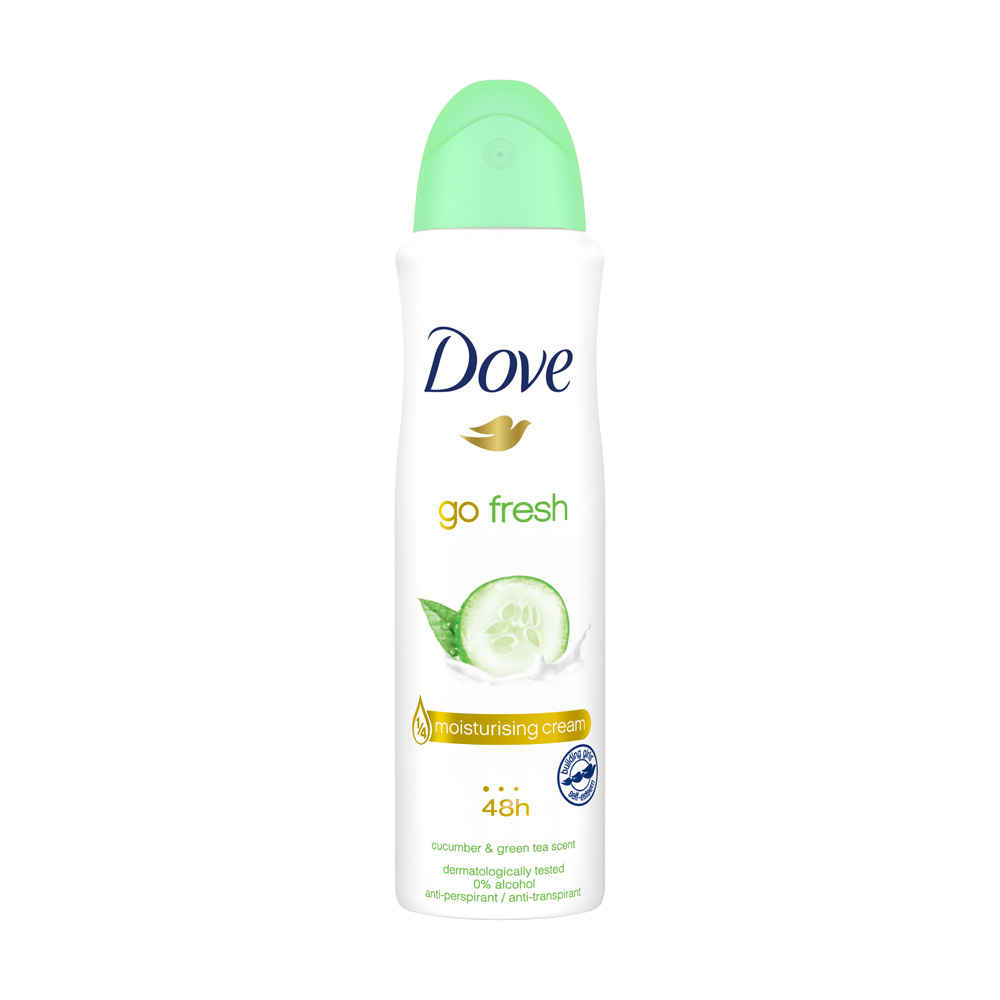 Buy Dove Deodorant For Women, Antiperspirant Body Spray For Long Lasting Odour Protection, Skin Friendly Deo, Alcohol Free, Paraben Free, (Cucumber & Green Tea)  250 ml  - Purplle