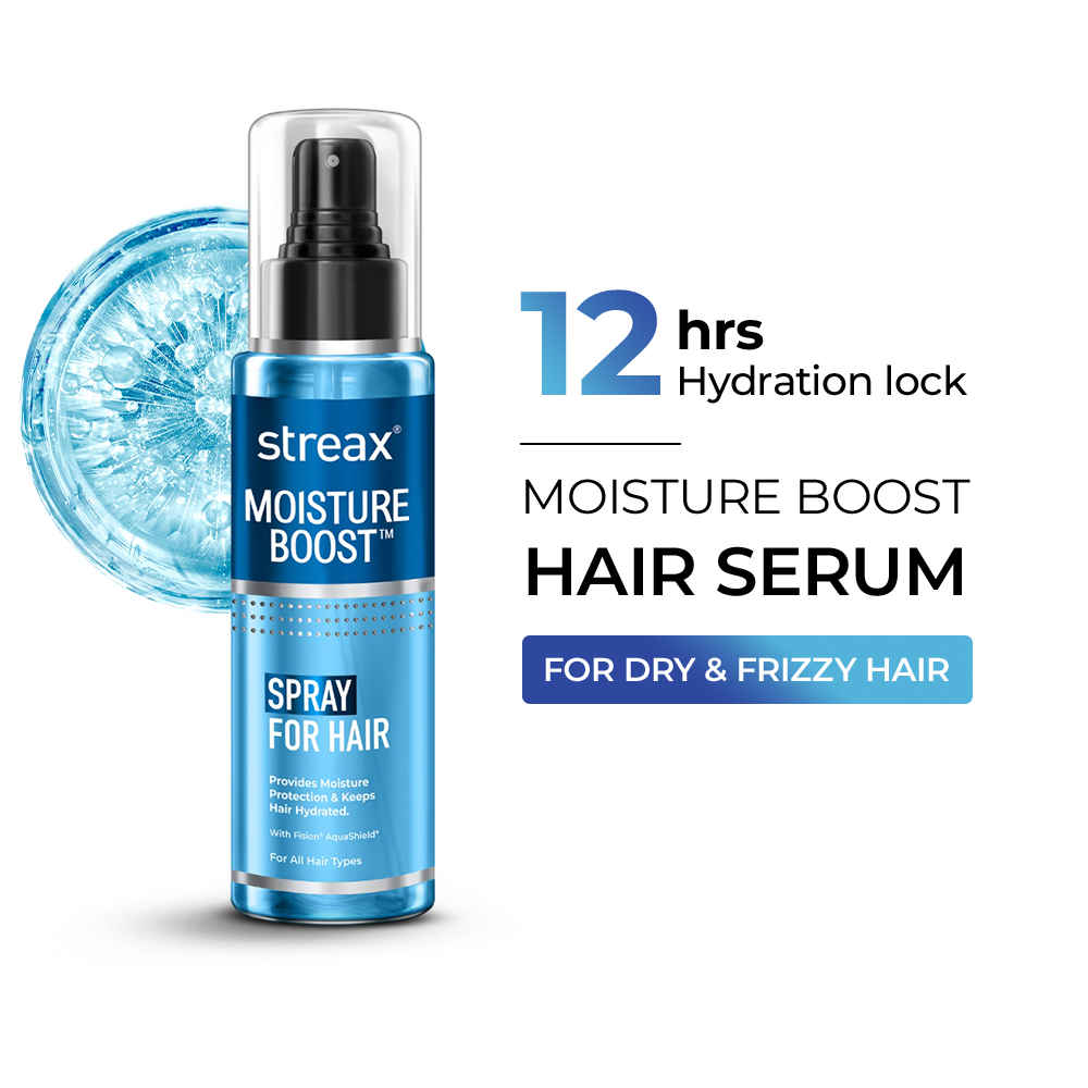 Buy Streax Moisture Boost Spray Hair Serum, 50 ml for Women & Men II Hydrating, Frizz Free ,Smooth & Silky finish II With Fision AquaShield - Purplle