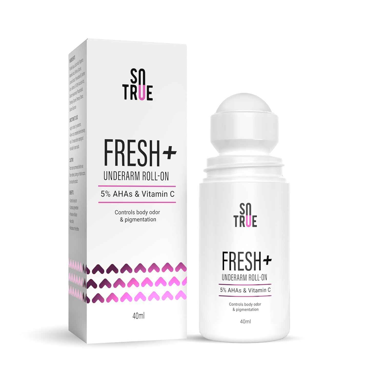 Buy SOTRUE Fresh + Underarm Roll-on With 5% AHA & Vitamin C, Controls Body Odour & Pigmentation, for Radiant Underarms, Helps Reduction in Pigmentation & Hydrates Dry Skin (40 ml) - Purplle