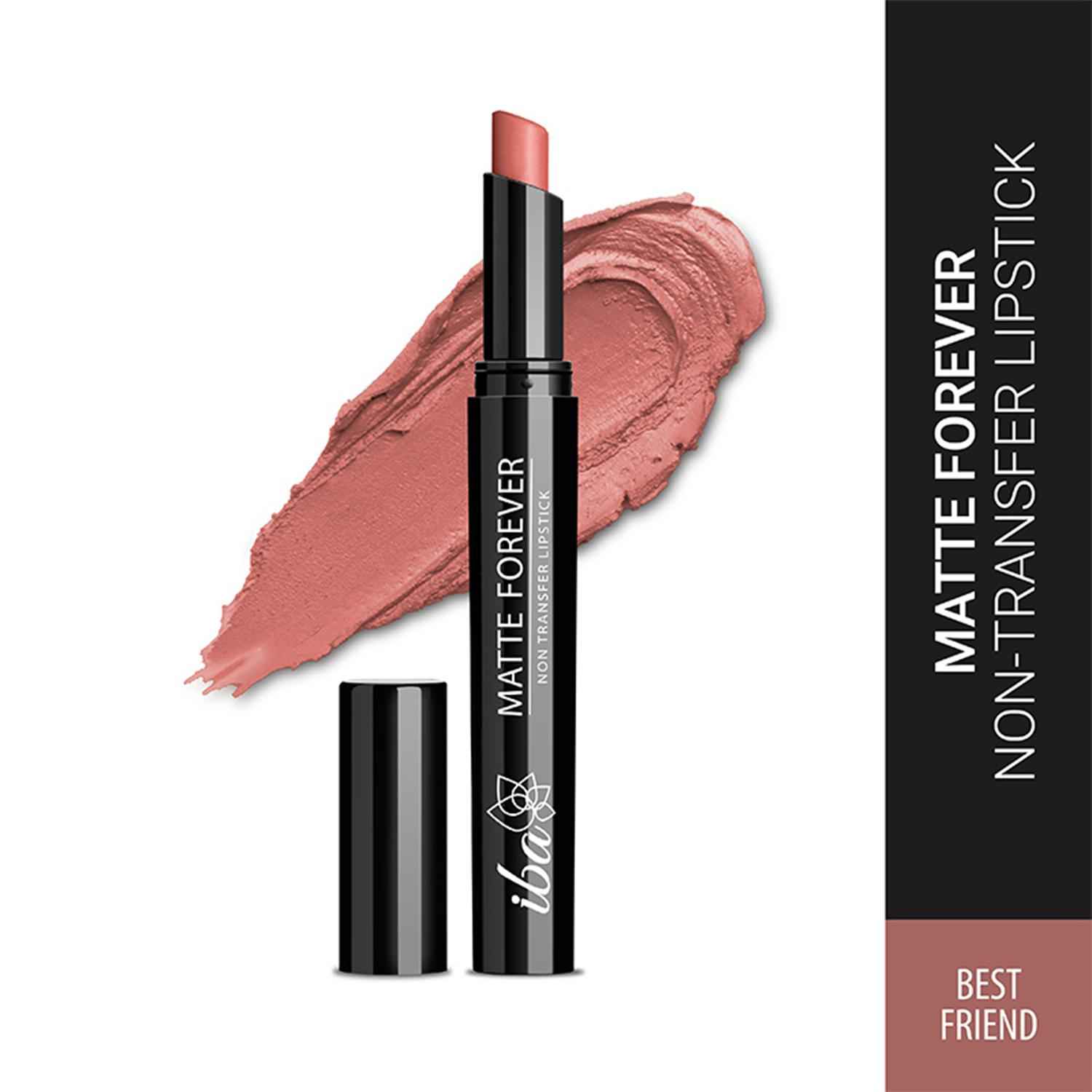 Buy Iba Matte Forever Non-Transfer Lipstick for Women - 04 Best Friend | Matte Finish | Highly Pigmented, Smudge-proof & Lightweight | Non-Sticky and Non-Drying | Lip Makeup | 2 gm - Purplle