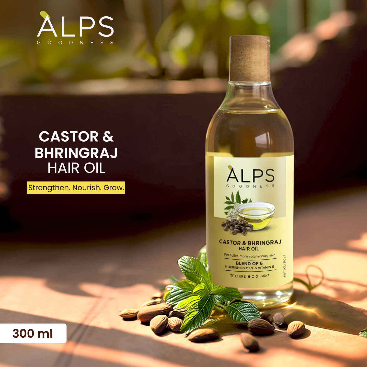 Buy Alps Goodness Castor & Bhringraj Hair Oil | Hair Fall Control | Hair Growth | 300 ml - Purplle