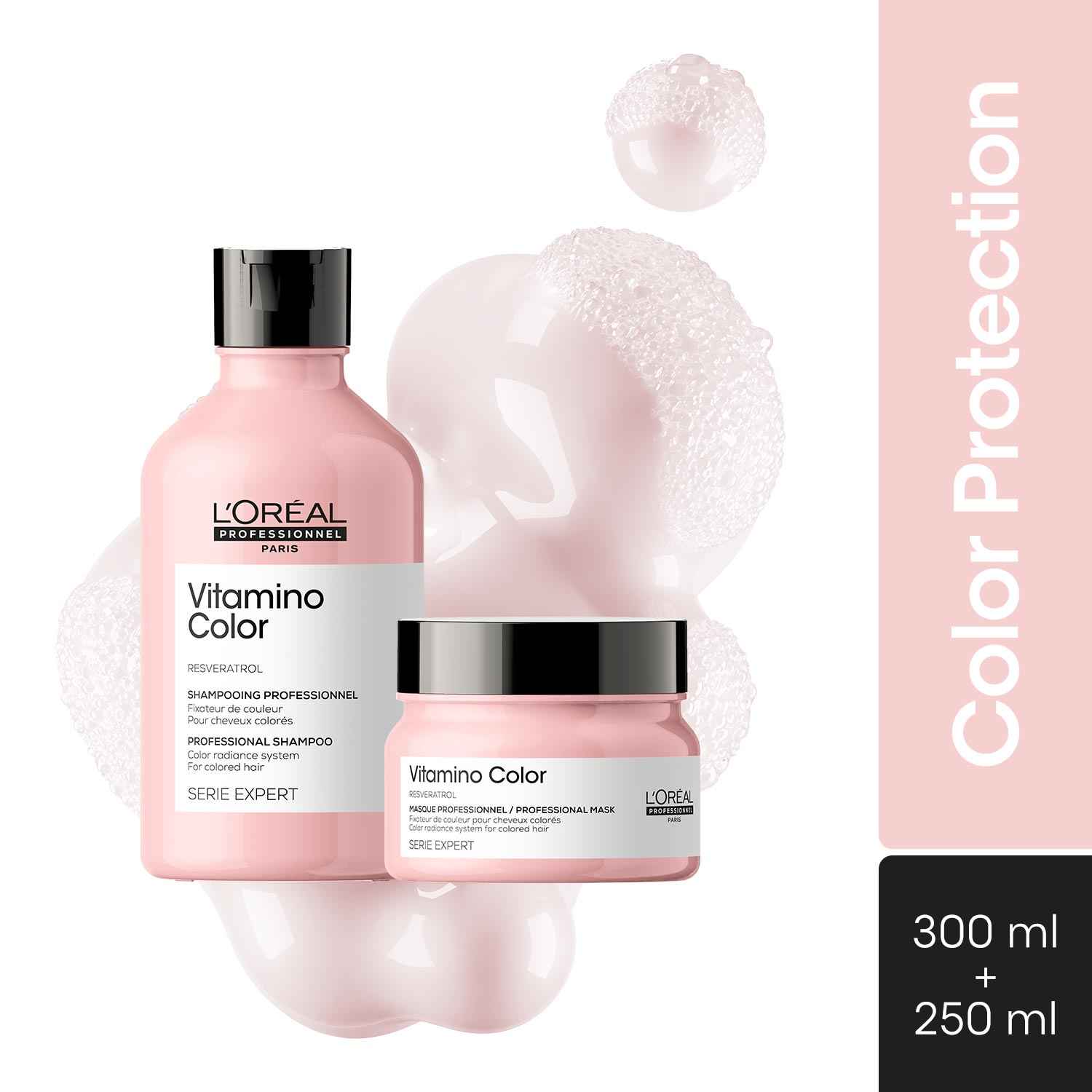 Buy L'Oreal Professionnel Vitamino Color Shampoo + Combo of Serie Expert Vitamino Mask|With Antioxidant Properties (300 ml + 250 gm) - Purplle