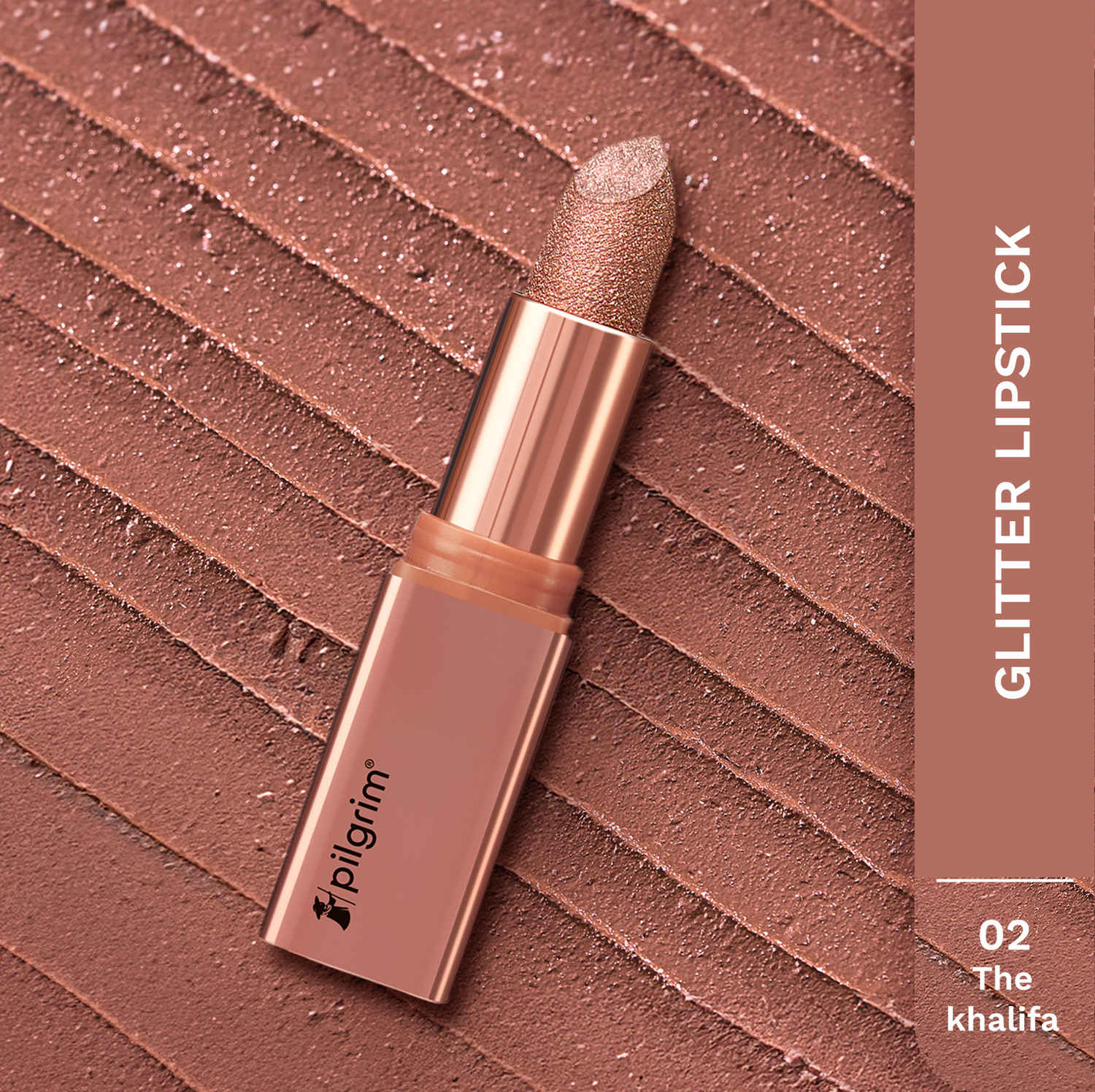 Buy Pilgrim Glitter Lipstick The Khalifa-02 Luxurious 3-D Glitter Formula With Matte Finish (4.2 gm) - Purplle