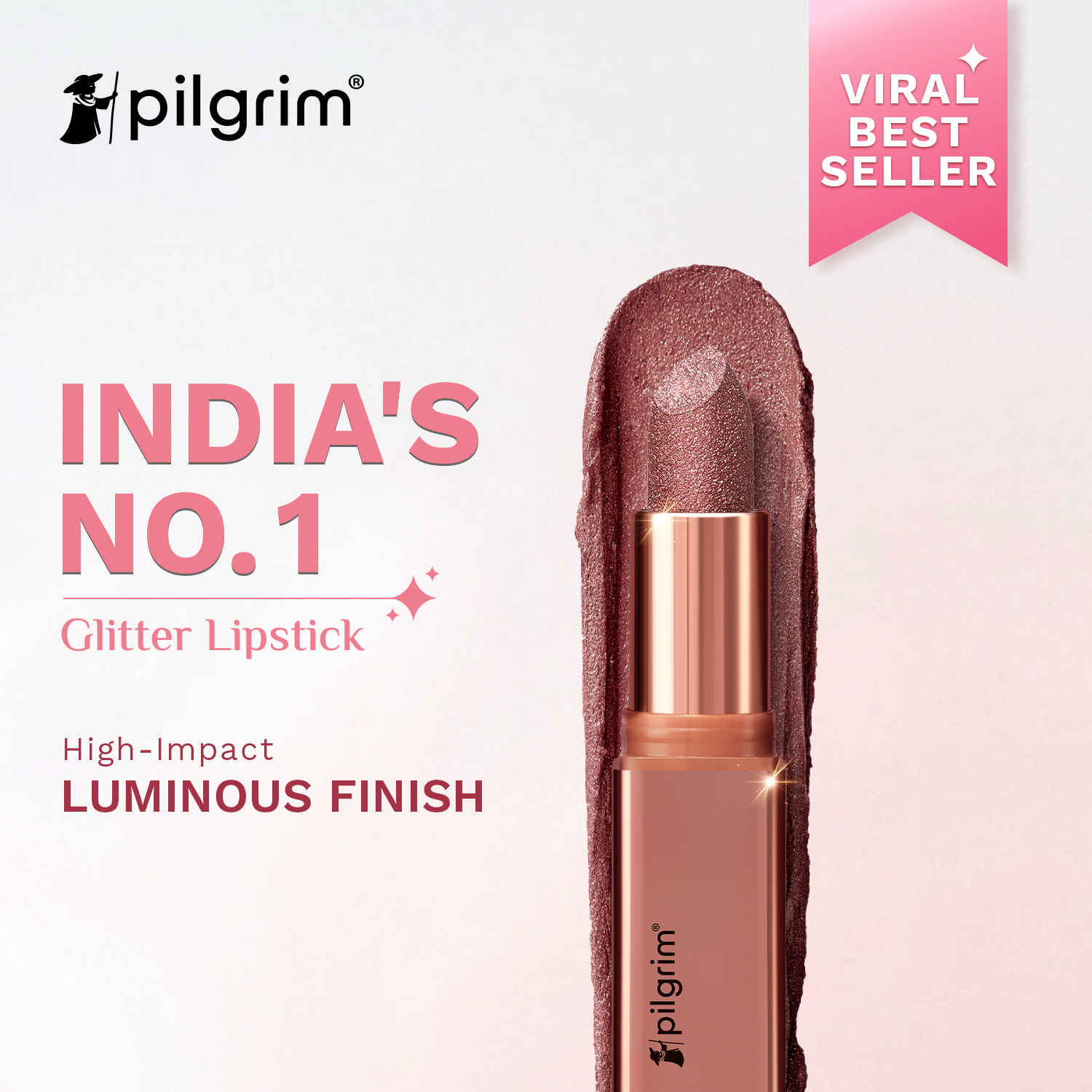 Buy Pilgrim Glitter Lipstick Arabian Nites-04 Luxurious 3-D Glitter Formula With Matte Finish (4.2 gm) - Purplle