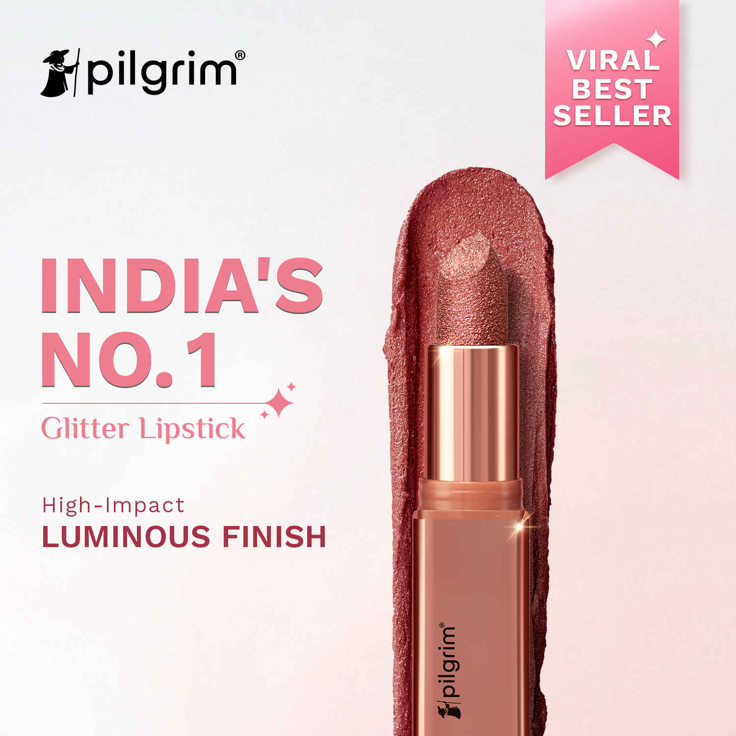 Buy Pilgrim Glitter Lipstick Royal Noor-05 Luxurious 3-D Glitter Formula With Matte Finish (4.2 gm) - Purplle