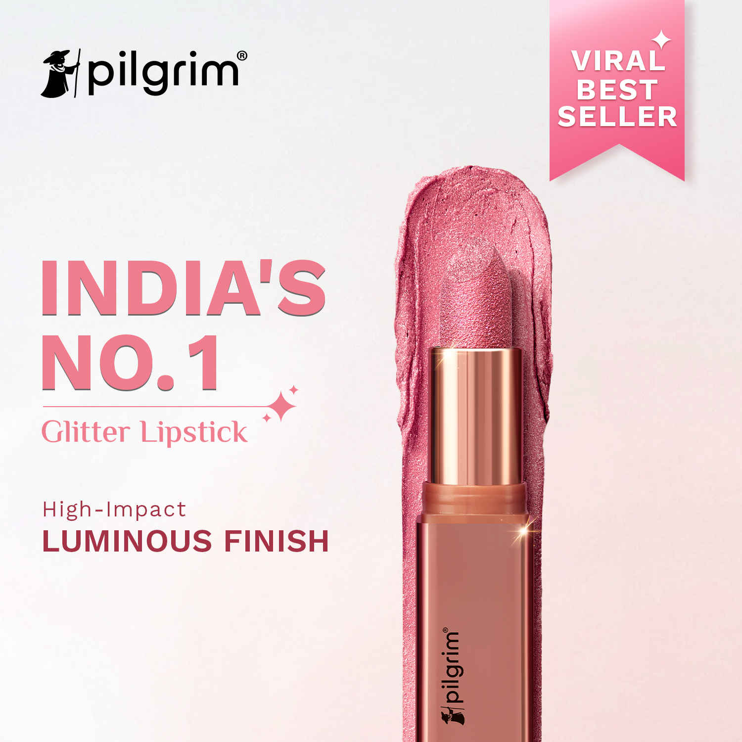 Buy Pilgrim Glitter Lipstick My Habibi-07 Luxurious 3-D Glitter Formula With Matte Finish (4.2 gm) - Purplle