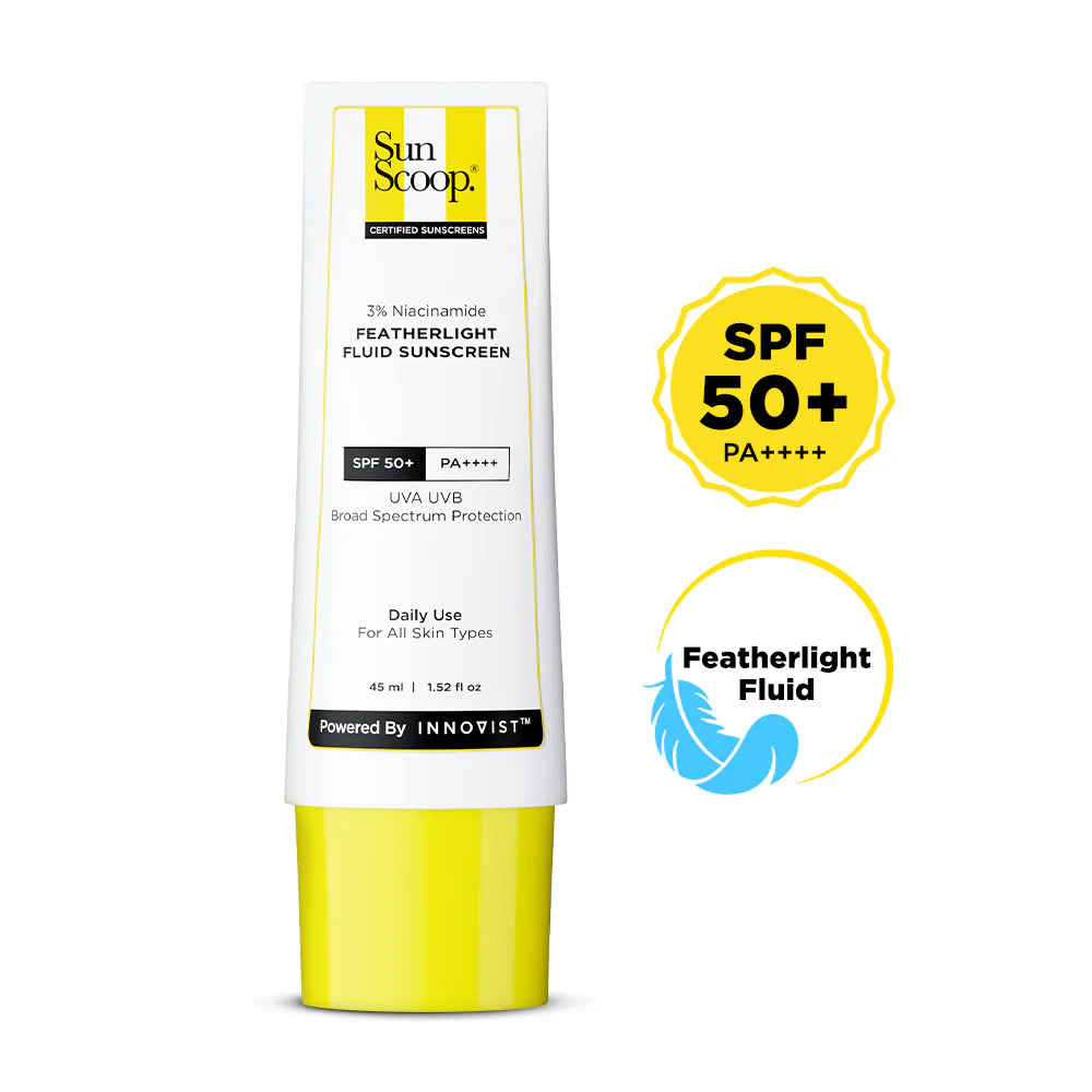 Buy SUNSCOOP 3% NIACINAMIDE FEATHERLIGHT FLUID SUNSCREEN SPF 50+ PA+++ 45 ml - Purplle