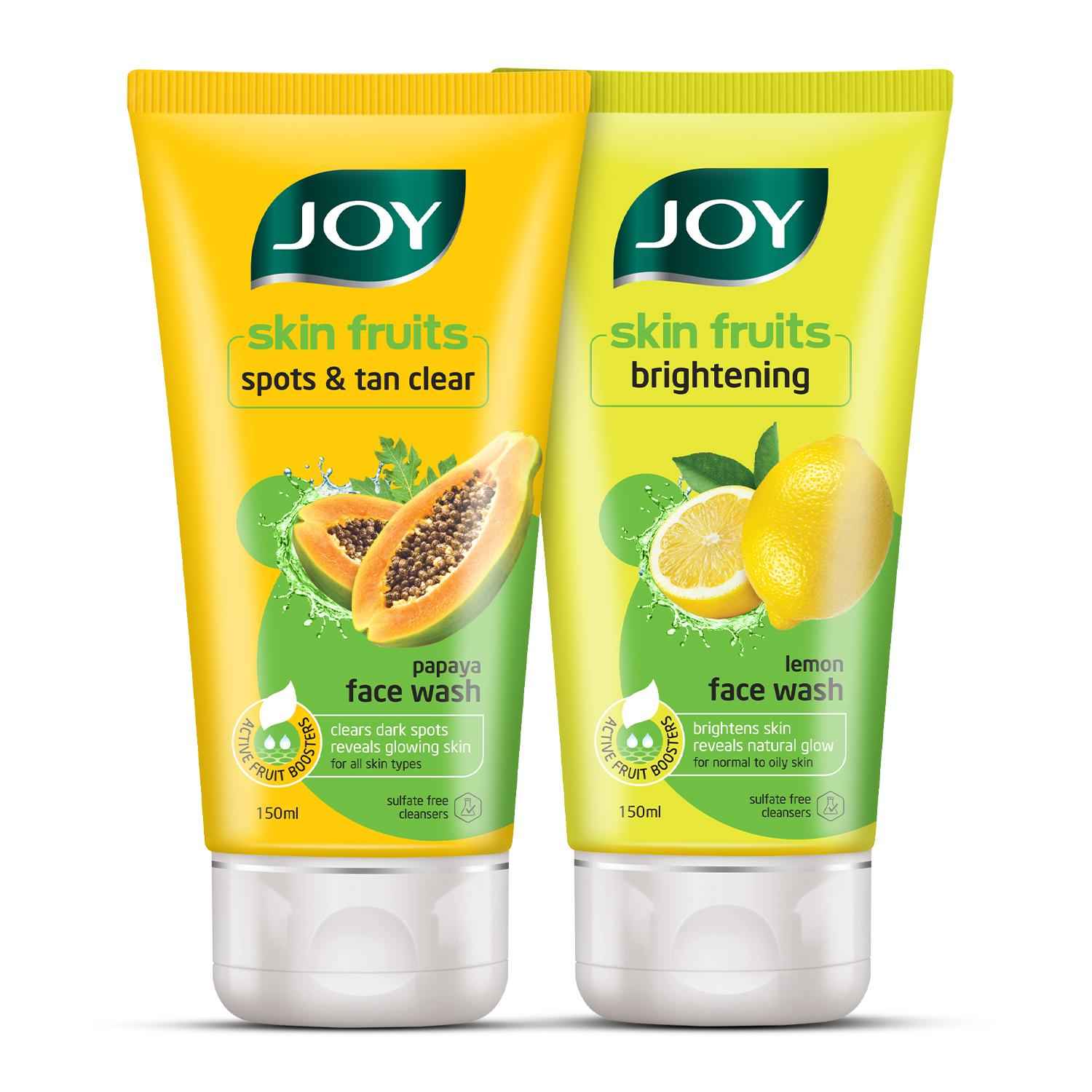 Buy Joy Signature Facewash Combo with Brightening Lemon & Tan Removing Papaya Face Wash (150mlx2) - Purplle