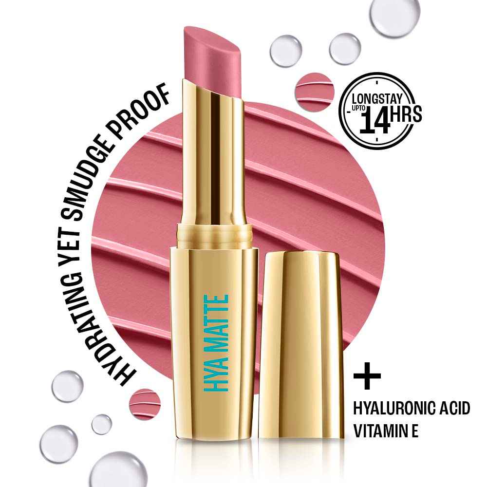 Buy Lakme 9to5 Hya Matte Lipstick With Hyaluronic Acid & Vitamin E, Hydrating, Smudge Proof, Long-lasting Up To 14Hrs - Blush Business - 3.6 gm - Purplle