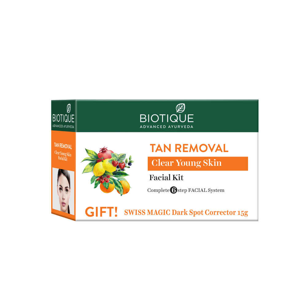 Buy Biotique Tan Removal Clear young skin Facial kit (65 gm) - Purplle
