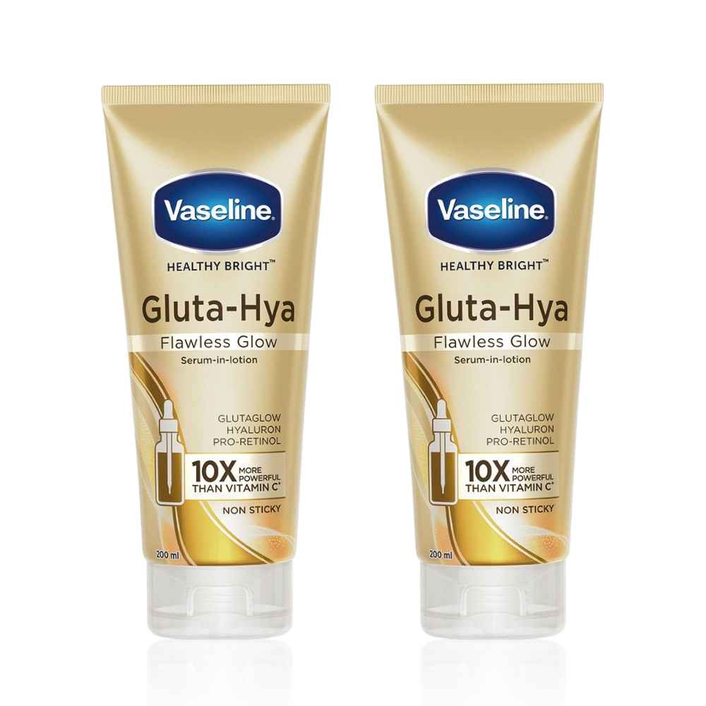 Buy Vaseline Gluta-Hya Glow Duo (Serum-In-Lotion 200 ml x 2) - Purplle