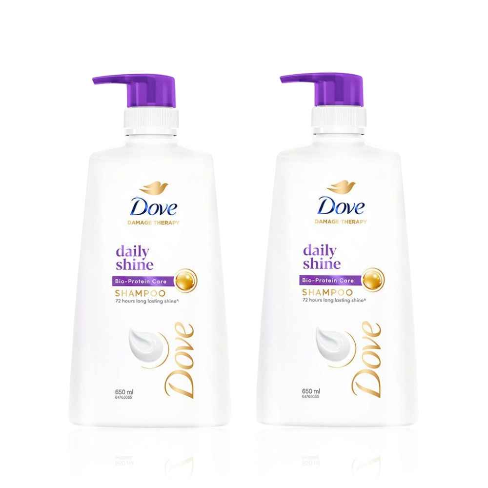 Buy Dove Daily Shine Duo (Shampoo 650 ml x 2) - Purplle