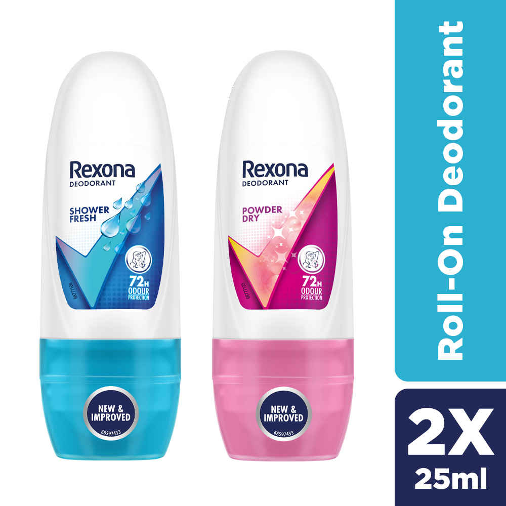 Buy Rexona Women Roll On Shower Fresh 25 ml & Rexona Women Roll On Powder Dry 25 ml - Purplle