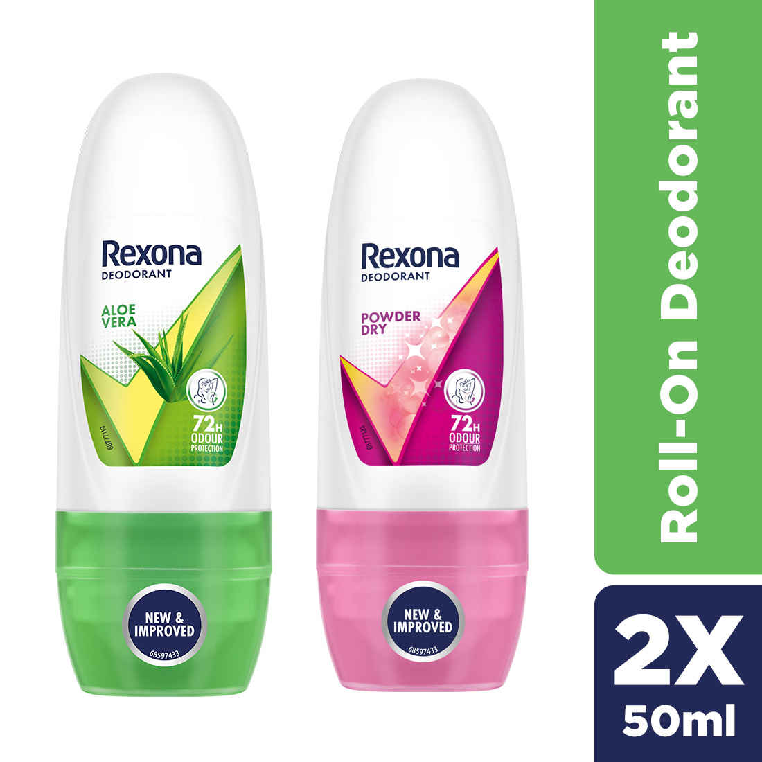 Buy Rexona Women Roll On Aloe Vera 25 ml & Rexona Women Roll On Powder Dry 25 ml - Purplle