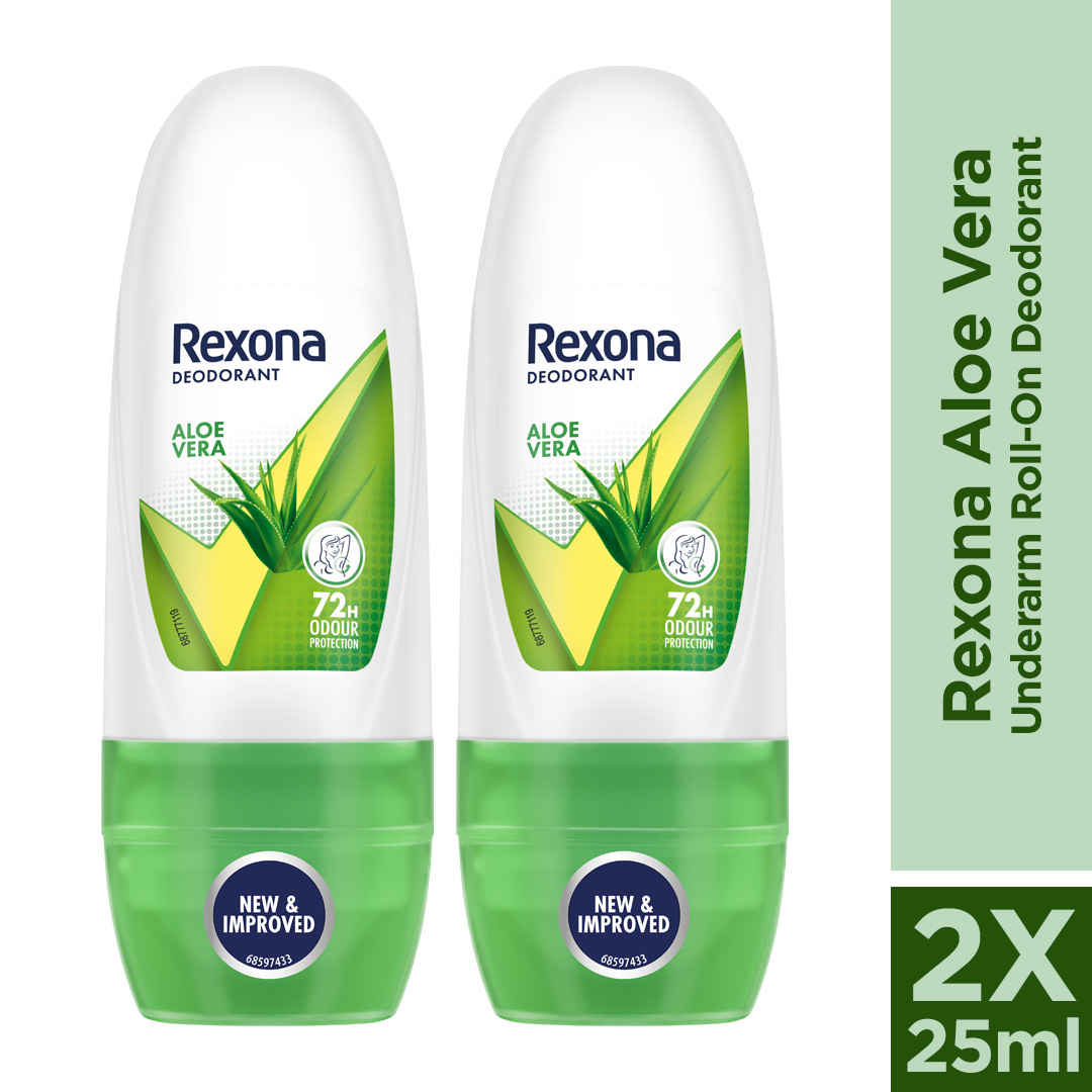 Buy Rexona Women Roll On Aloe Vera 25 ml ( Pack Of 2) - Purplle