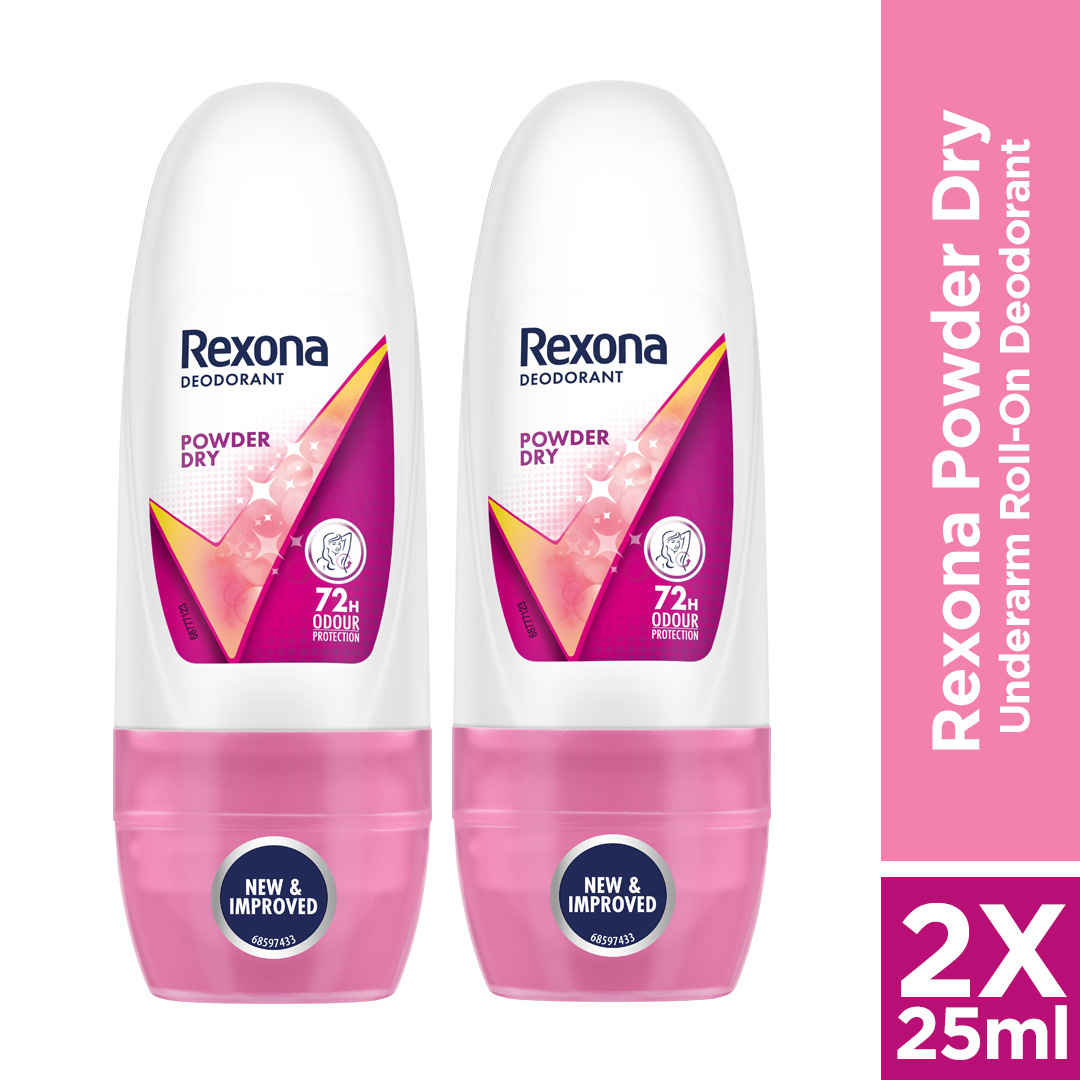 Buy Rexona Women Roll On Powder Dry 25 ml (Pack Of 2) - Purplle