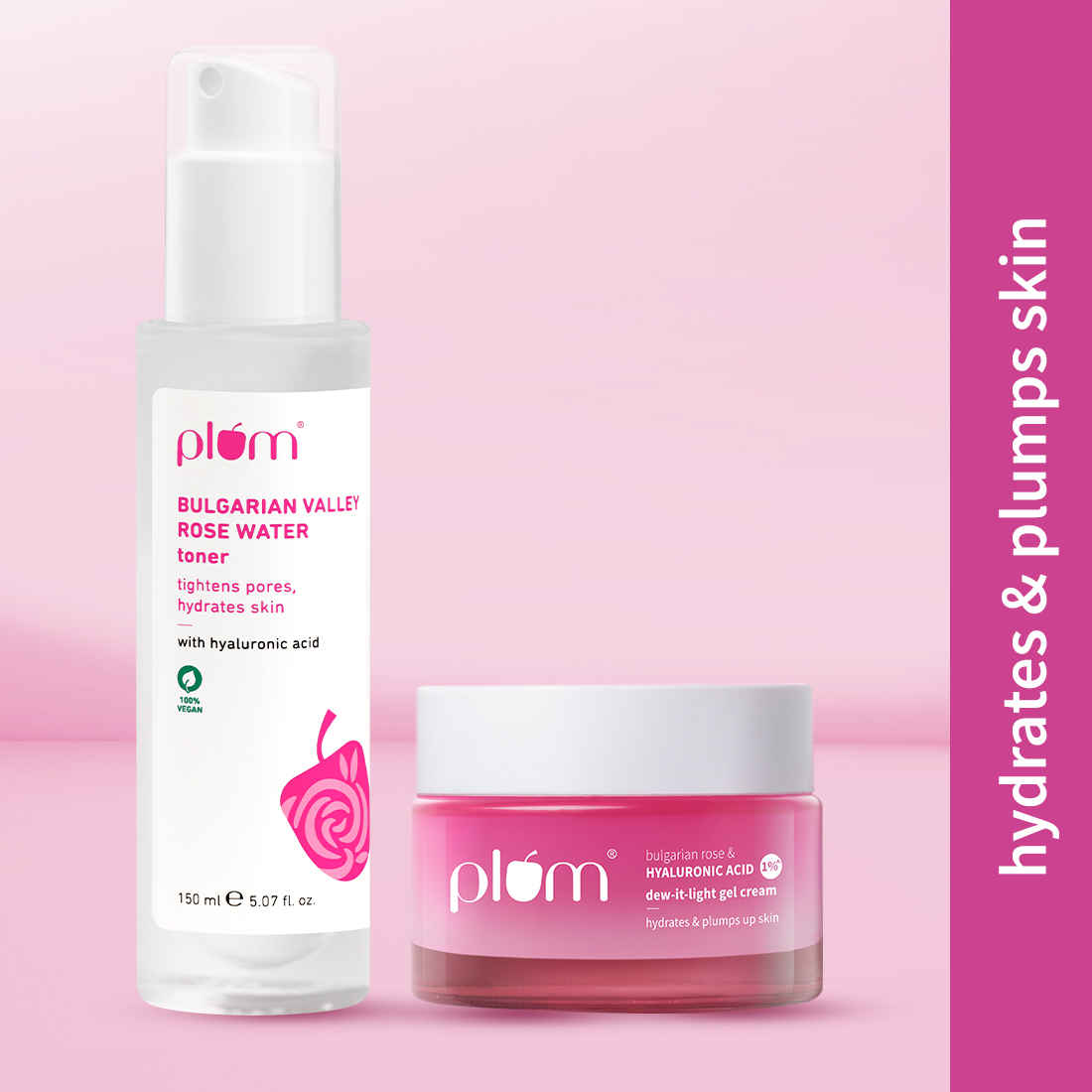 Buy Plum Hyaluronic Acid Tone and Moisturize Duo (Toner 100 ml + Moisturizer 50 gm) - Purplle