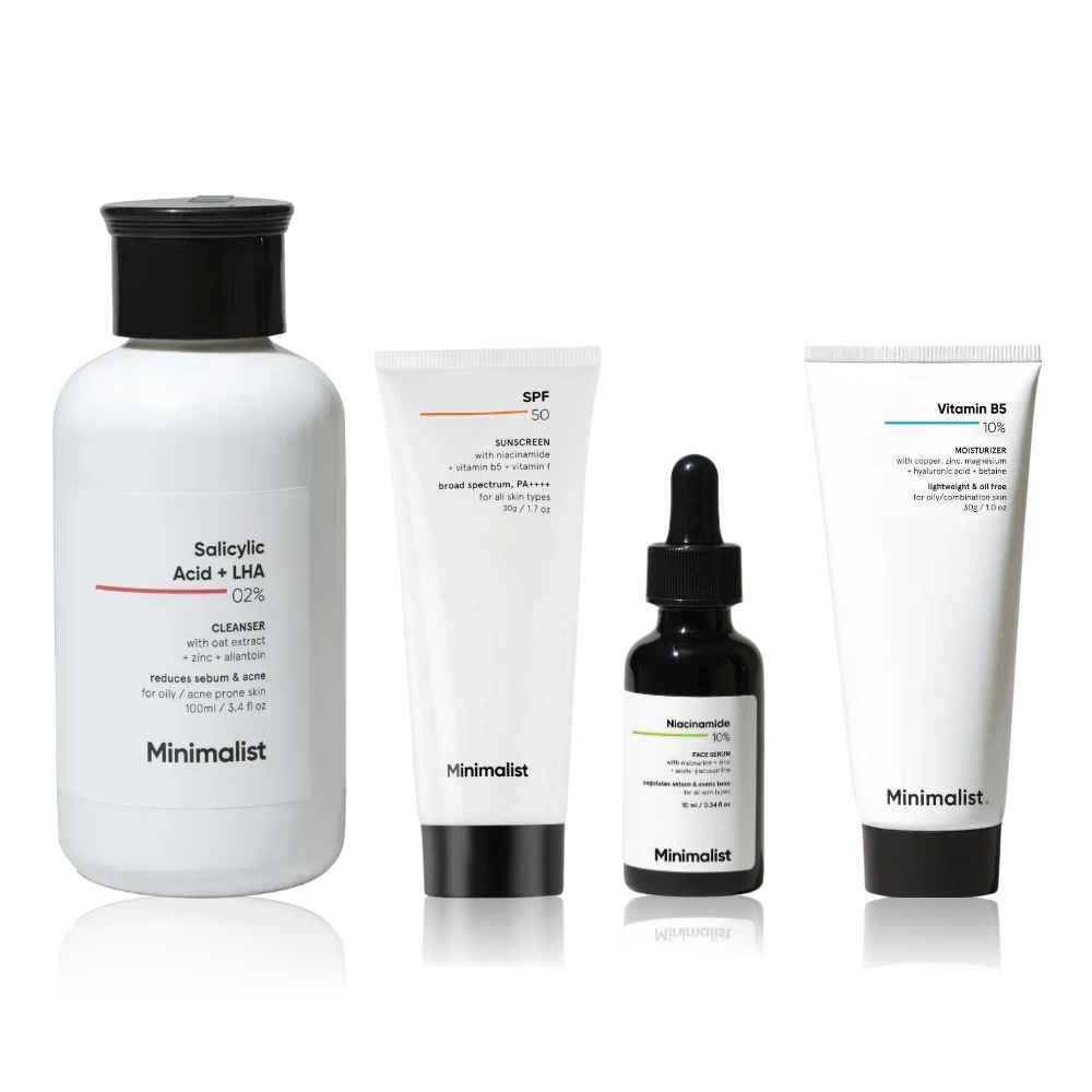 Buy Minimalist CSMS Travel Kit : (Cleanser 100 ml + Niacinamide 10 ml + Moisturizer 30 gm+ Sunscreen 30 gm) Combo of 4 - Purplle