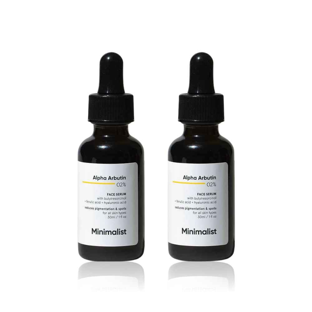 Buy Minimalist 2% Alpha Arbutin Face Serum for Pigmentation Acne Marks & Dark Spots Removal With Hyaluronic Acid 30 ml X 2 (Pack of 2) - Purplle