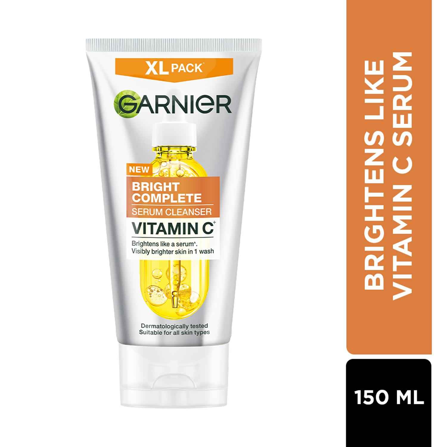 Buy Garnier Vitamin C + Serum Face Wash | Visibly Brighter Skin in Just 1 Wash | Gentle cleanser for Skin Brightening & Tan Removal | For dry , oily , sensitive skin | Facewash for Women & Men | 150 gm - Purplle