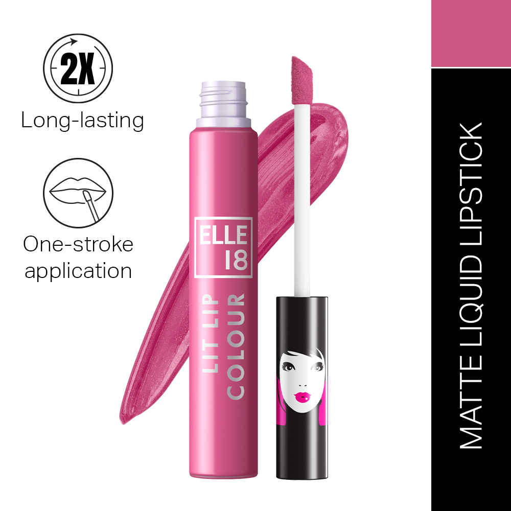 Buy Elle18 Liquid Lip Color, Pink Crepe, 5.6 ml - Purplle