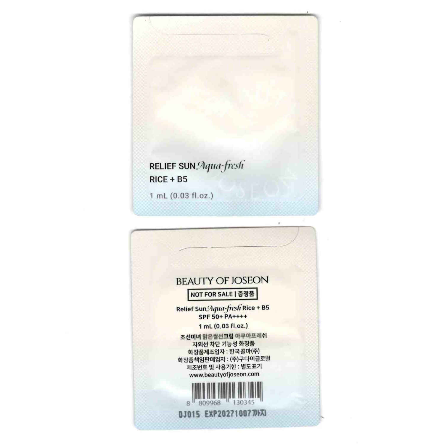 Buy Beauty of Joseon Relief Sun Aqua-Fresh : Rice + B5 (SPF50+ PA++++) 1 ml - Purplle