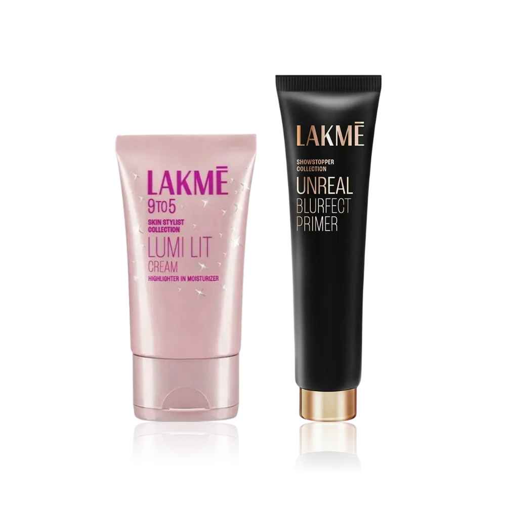 Buy Lakme Primer & Glow Boost Kit (Unreal Blurfect Primer – 10 gm + Lumi Strobe Cream Dewy Rose – 30 gm) Combo of 2 - Purplle