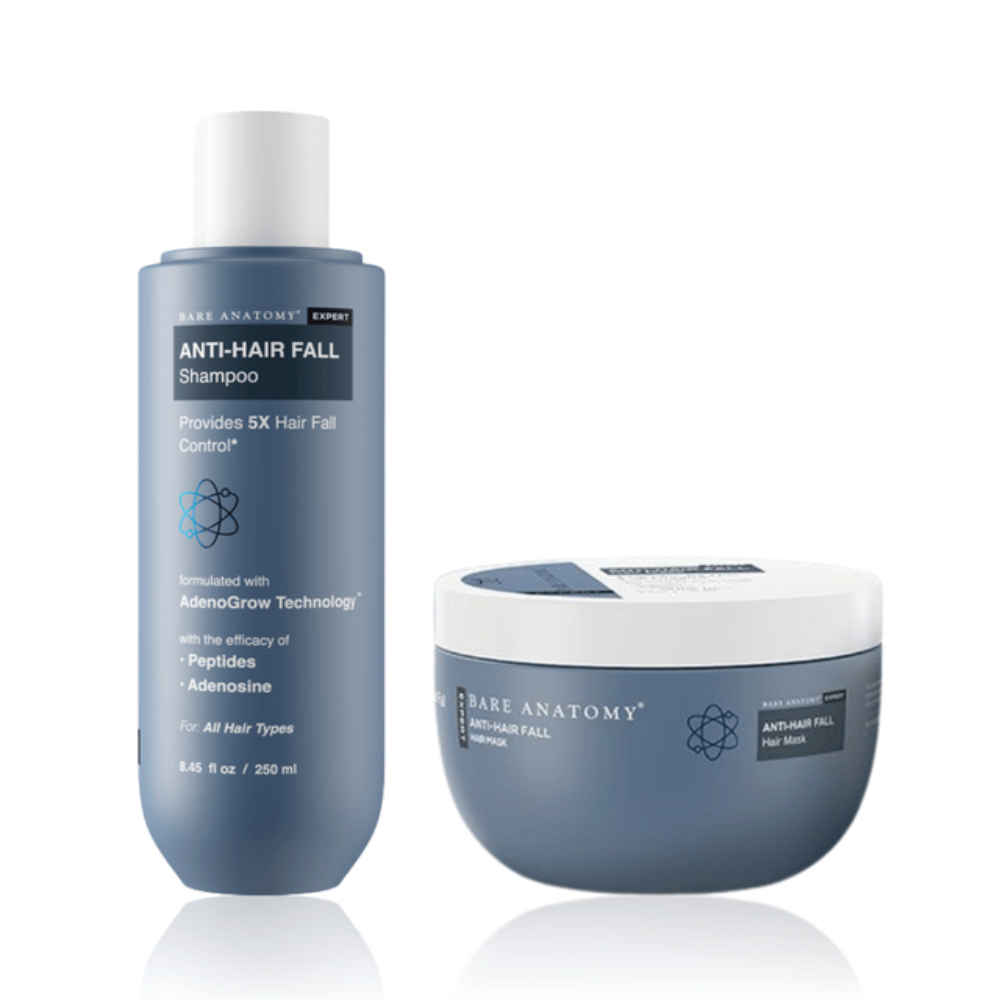 Buy Bare Anatomy Anti Hair Fall Duo (Anti Hairfall Shampoo 250 ml + Anti Hairfall mask 250 gm) - Purplle