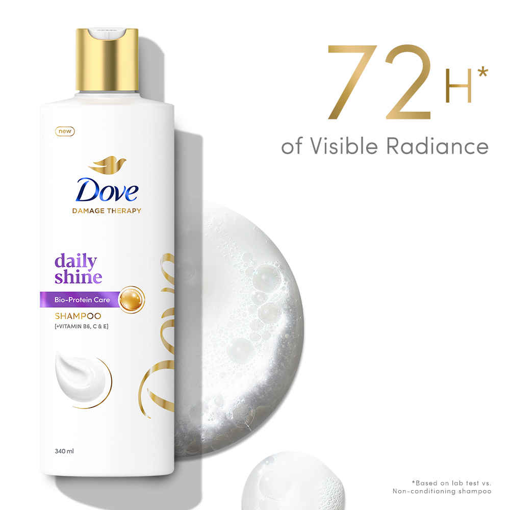 Buy Dove Daily Shine BIO PRO Shampoo 340 ml - Purplle