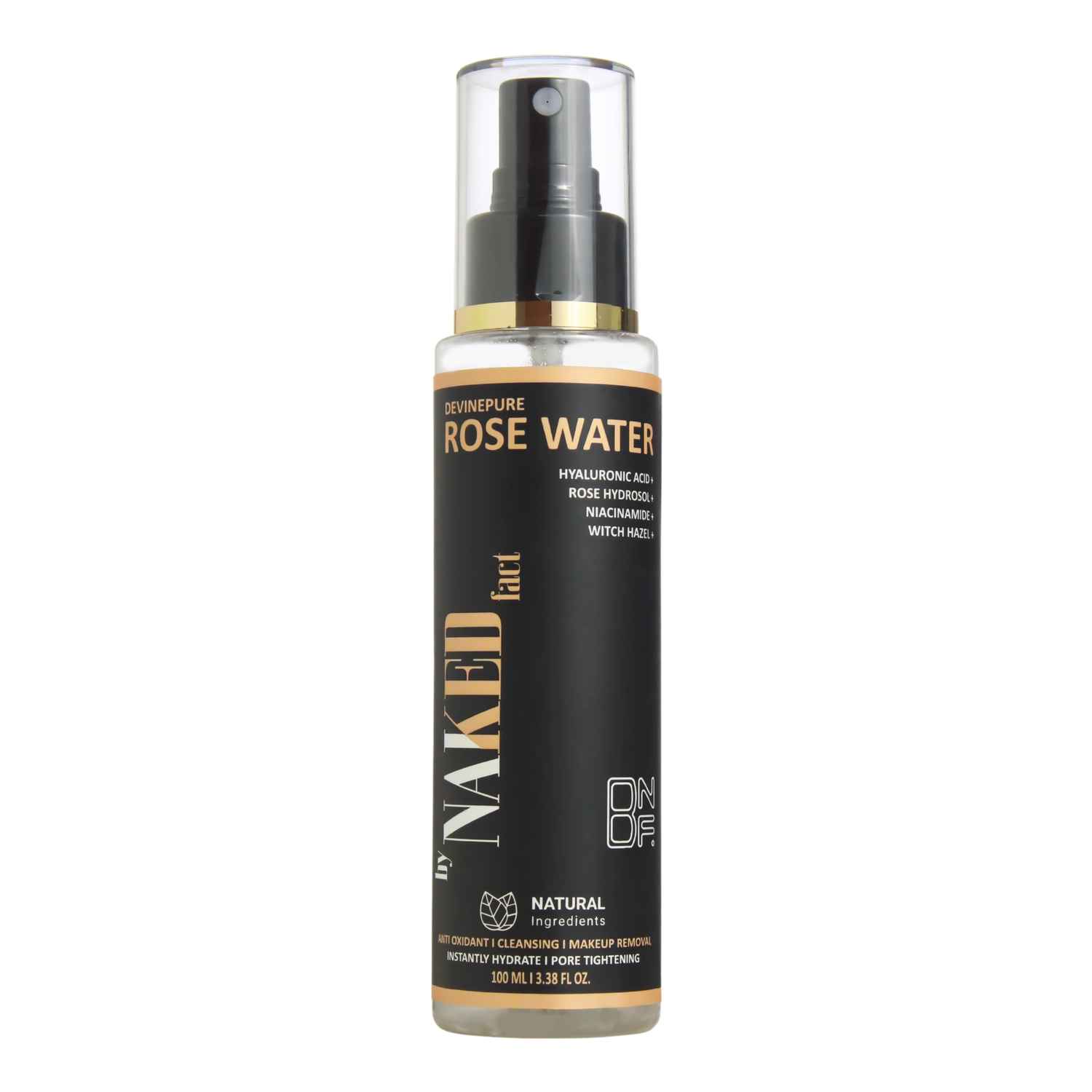 Buy By Naked Fact Rose Water| Facial Tonic Mist With Witch Hazel, Rose Hydrosol & Niacinamide| Hydrates Plumps & Minimises Open Pores For Glowing Skin| Balances & Restores Skin'S Ph Levels| Alcohol Free | For All Skin Types| 100 ml - Purplle