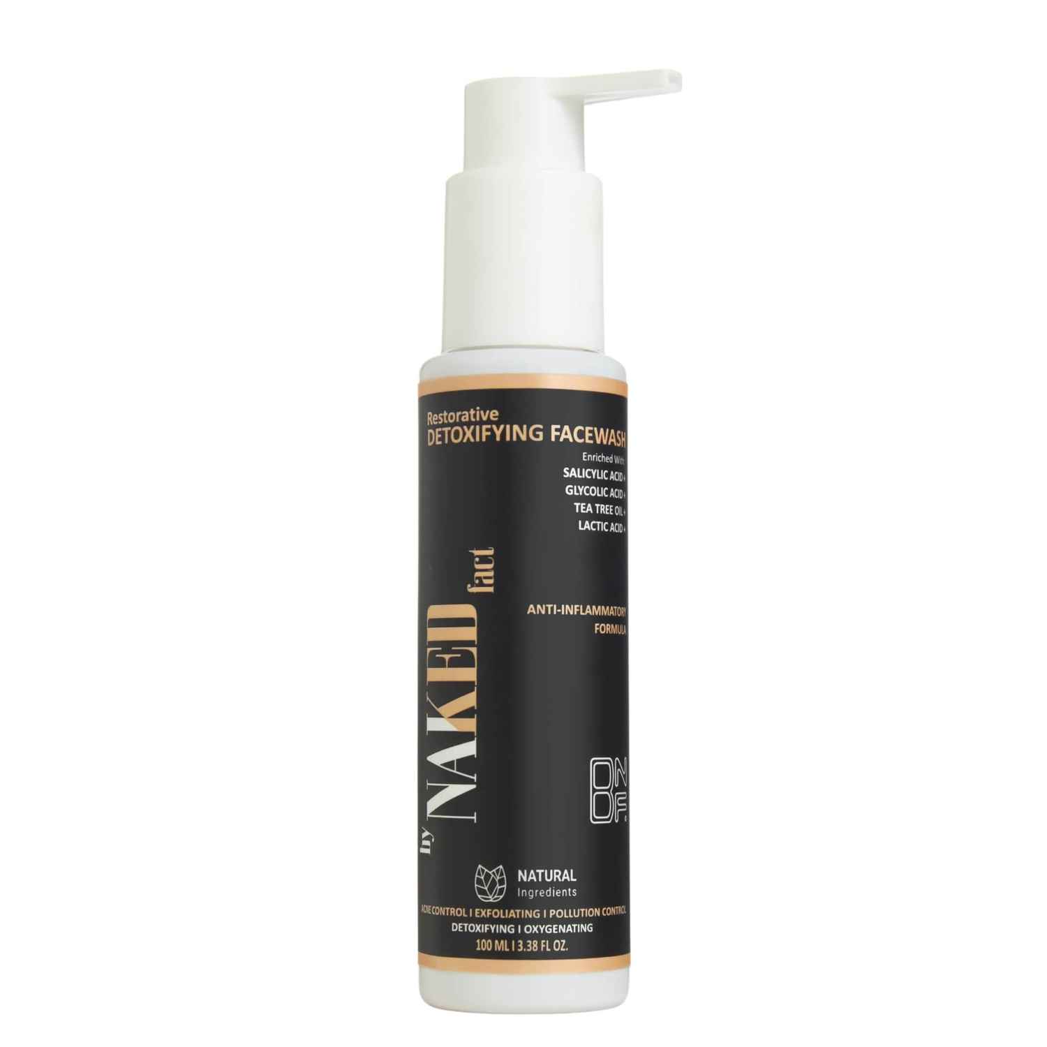 Buy By Naked Fact Detoxifying Anti Acne Face Wash | For Pore Cleansing, Oil Control & Sebum Regulation | Treats Active Acne & Fades Acne Marks | Glycolic Acid & Niacinamide | Suitable For Oily, Combination And Acne-Prone Skin | Men & Women | 100 ml - Purplle