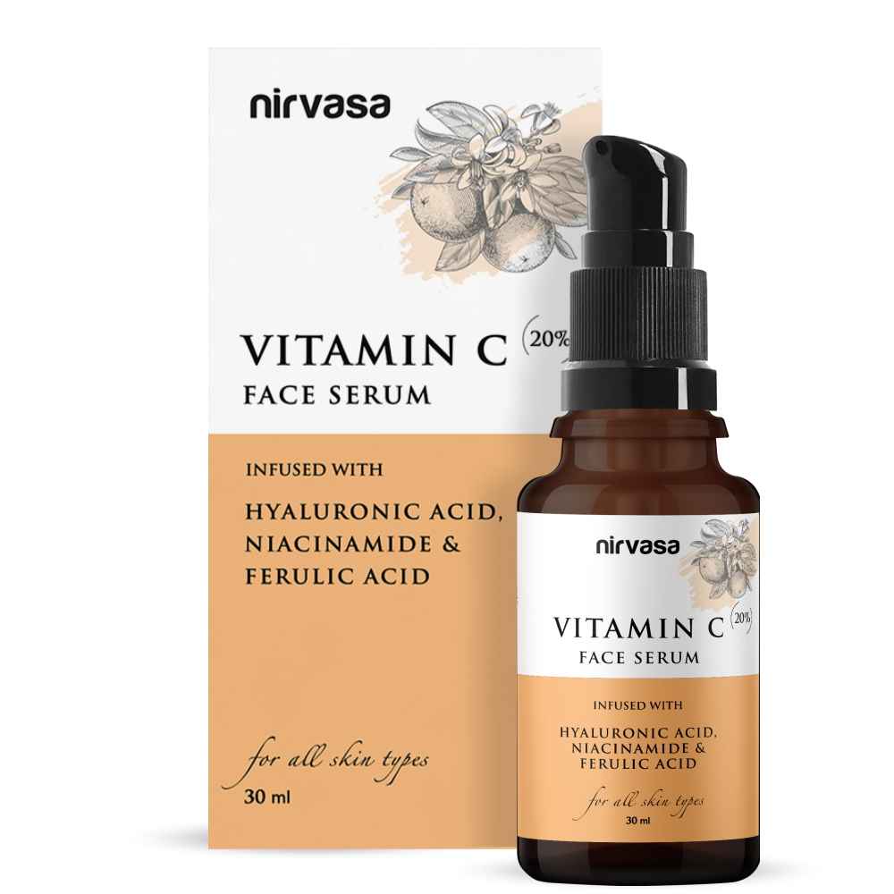 Buy Nirvasa Vitamin C Serum for Oily Skin | With Hyaluronic Acid & Niacinamide | Lightweight & Non-Irritating | Skin Brightening & UV Protection | Vitamin C Serum for Glowing Skin | Men & Women | 30 ml - Purplle